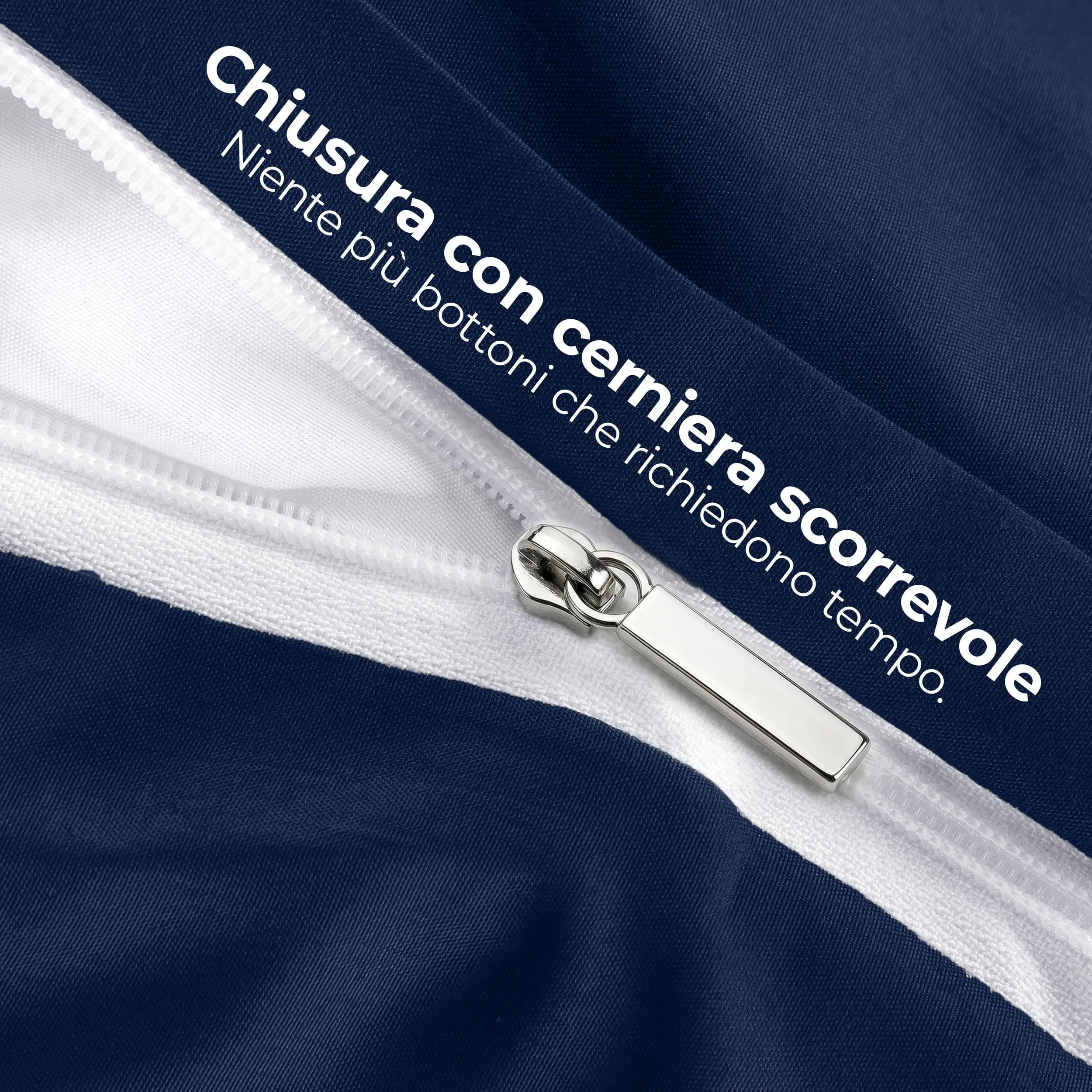 Utopia Bedding Set Copripiumino 240x220 cm e 2 Federe 65x65 cm, Blu Navy - immagine 6