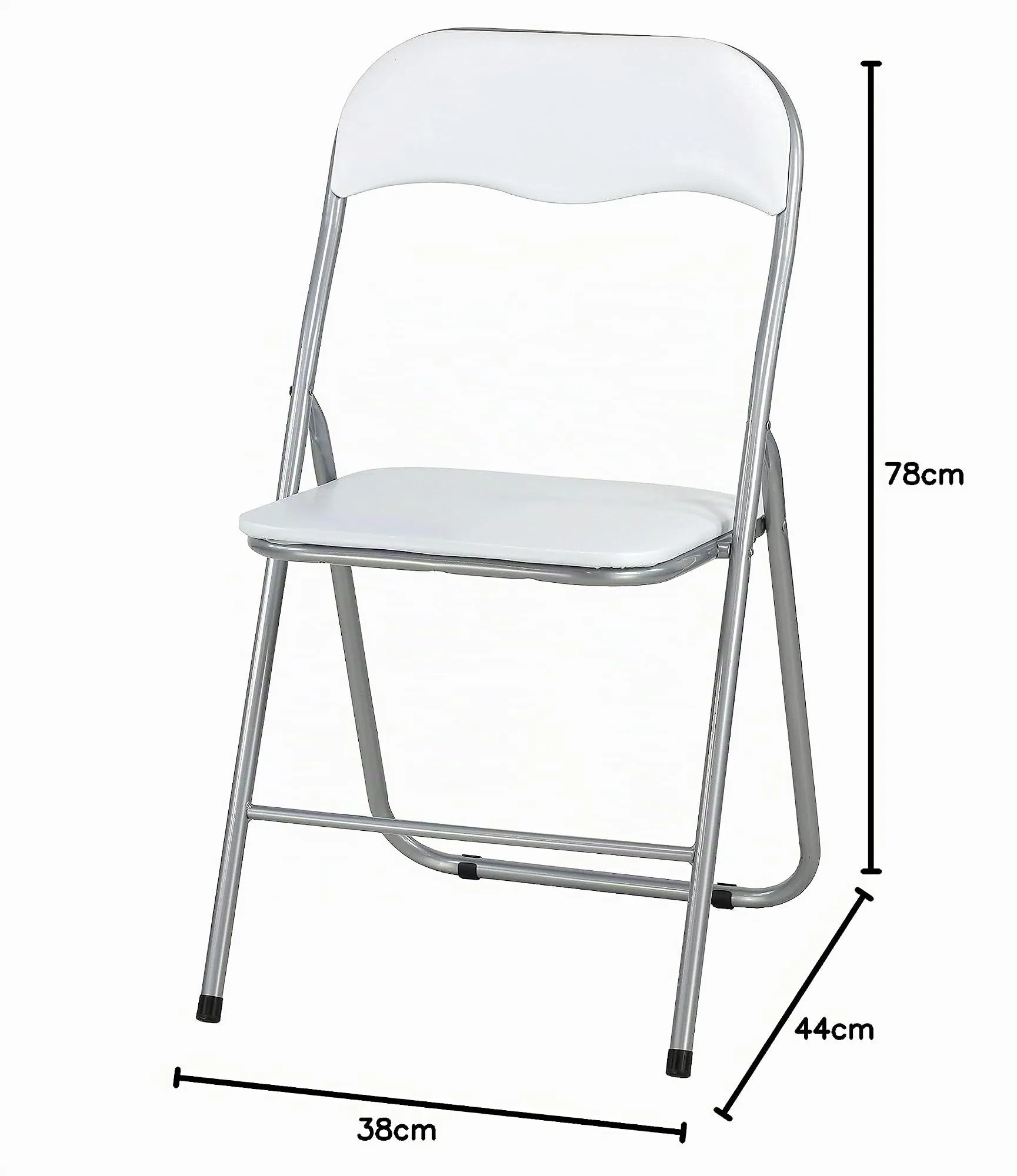 Totò Piccinni Sedie Pieghevoli in Metallo, Imbottite in Ecopelle, Bianco - immagine 2