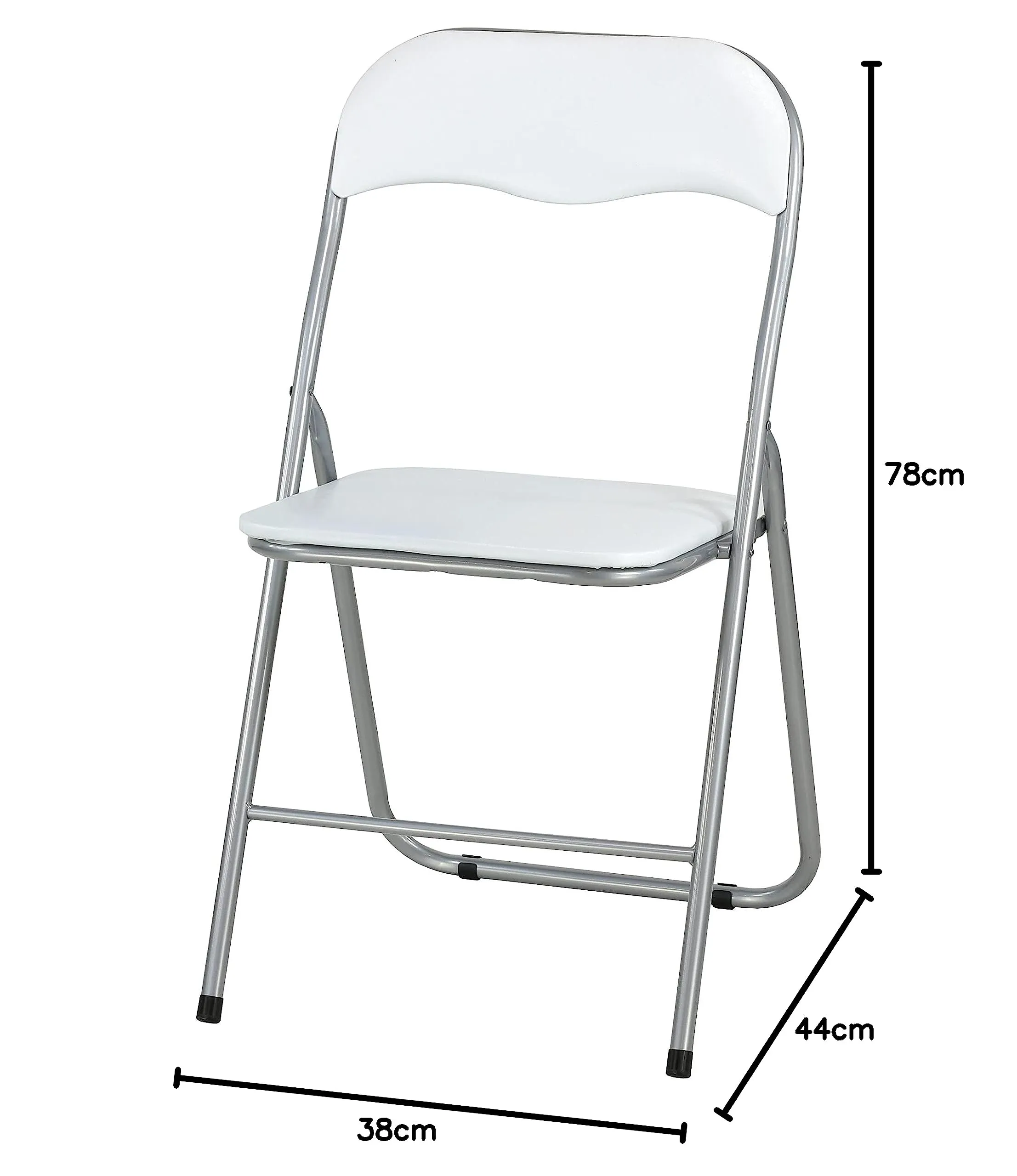 Totò Piccinni Sedie Pieghevoli in Metallo Imbottite in Ecopelle, Bianco, 2 pezzi - immagine 2