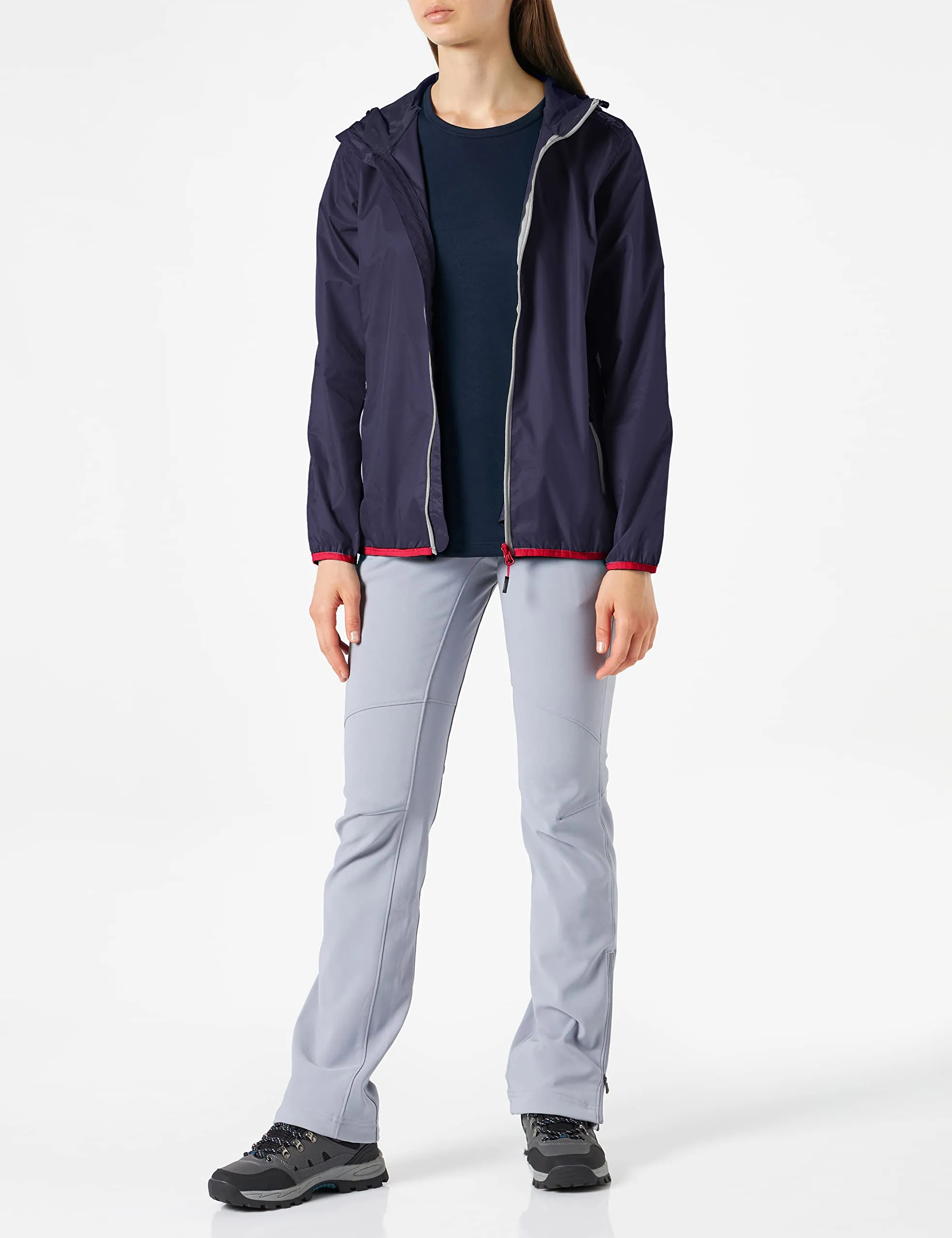CMP Giacca Donna Con Cappuccio Antipioggia, Navy, XXS - immagine 2