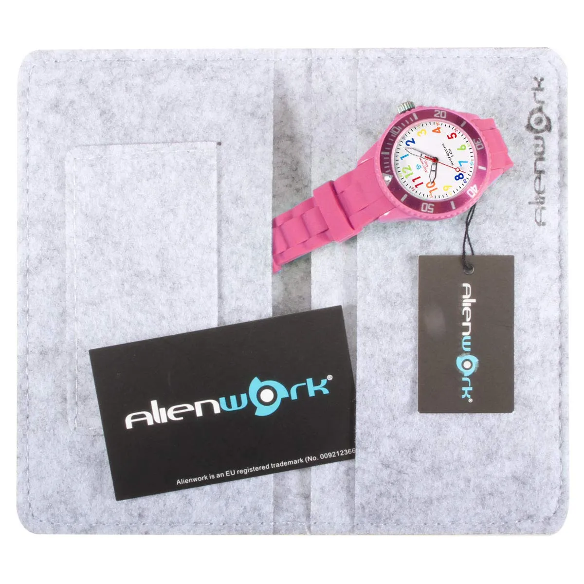 Alienwork Orologio di Apprendimento per Bambini, Rosa, Bracciale in Silicone Multicolore, Impermeabile 5 ATM - immagine 7