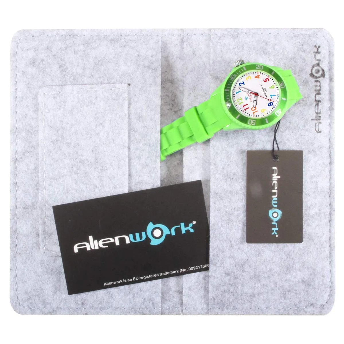 Alienwork Orologio di Apprendimento per Bambini Verde Bracciale in Silicone Impermeabile 5 ATM - immagine 7