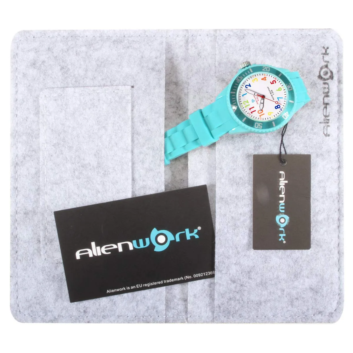 Alienwork Orologio di Apprendimento per Bambini, Turchese, Bracciale in Silicone Multicolore, Impermeabile 5 ATM - immagine 7