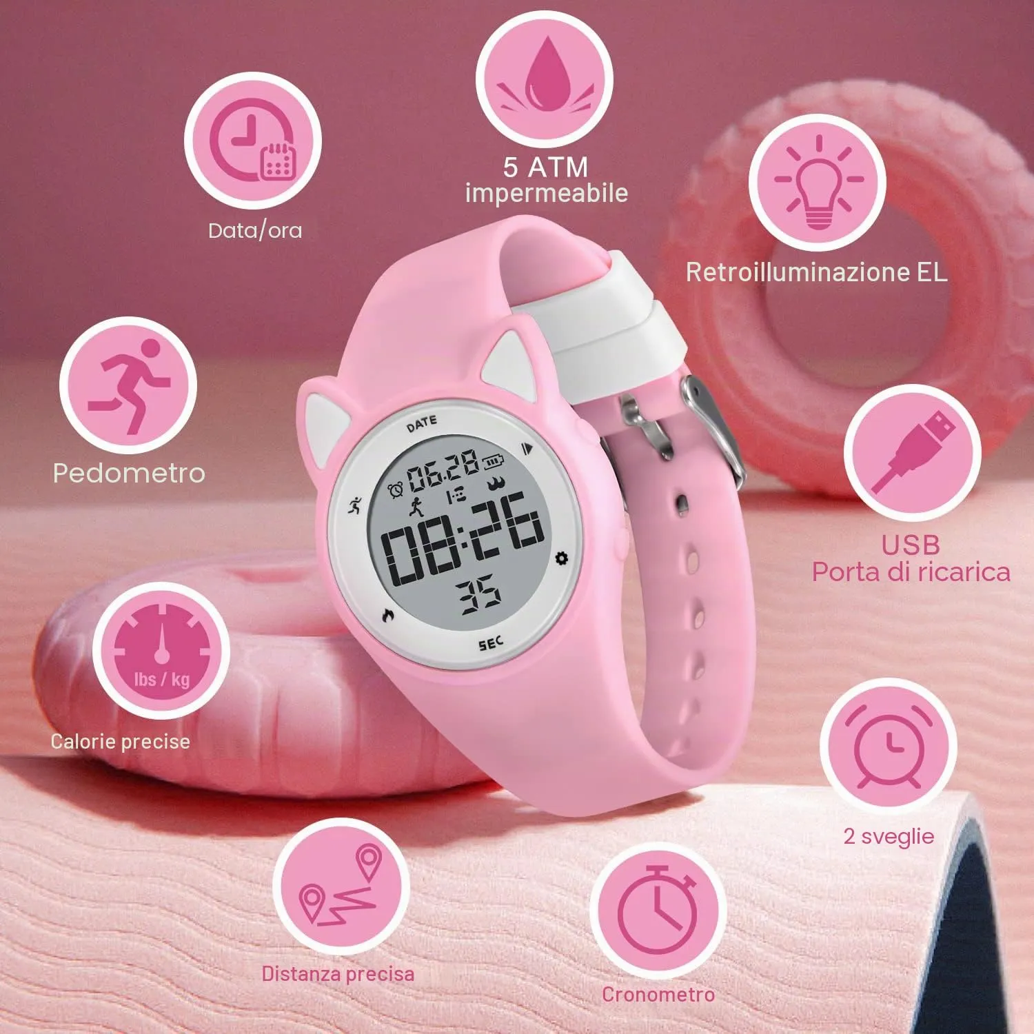 BEN NEVIS Orologio da Polso Sportivo Digitale per Bambini T15 con Sveglia, Calorie e Contapassi - immagine 3