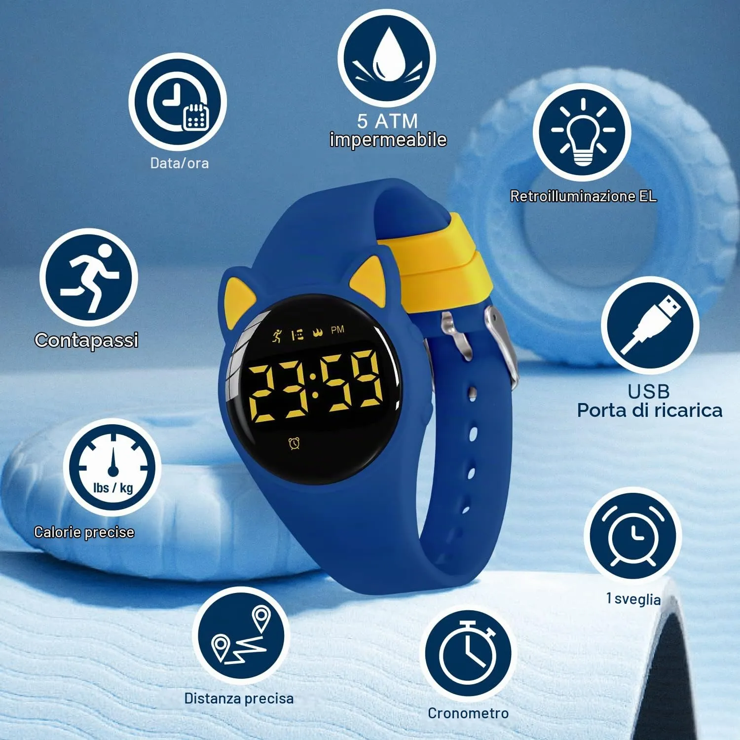 BEN NEVIS Orologio Sportivo Digitale per Bambini T6F con Sveglia, Calorie e Contapassi - immagine 3