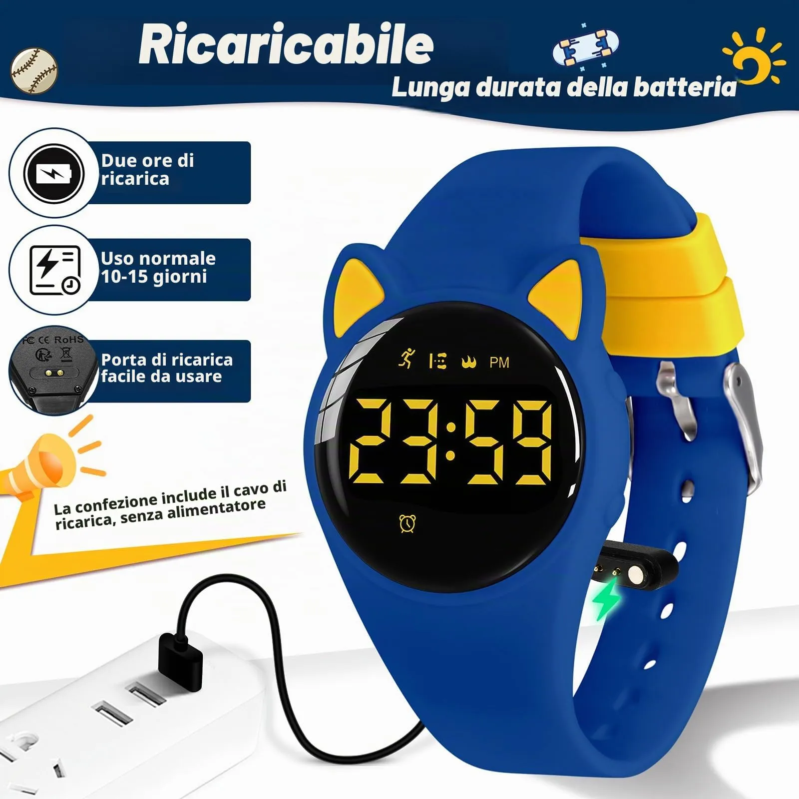 BEN NEVIS Orologio Sportivo Digitale per Bambini T6F con Sveglia, Calorie e Contapassi - immagine 5