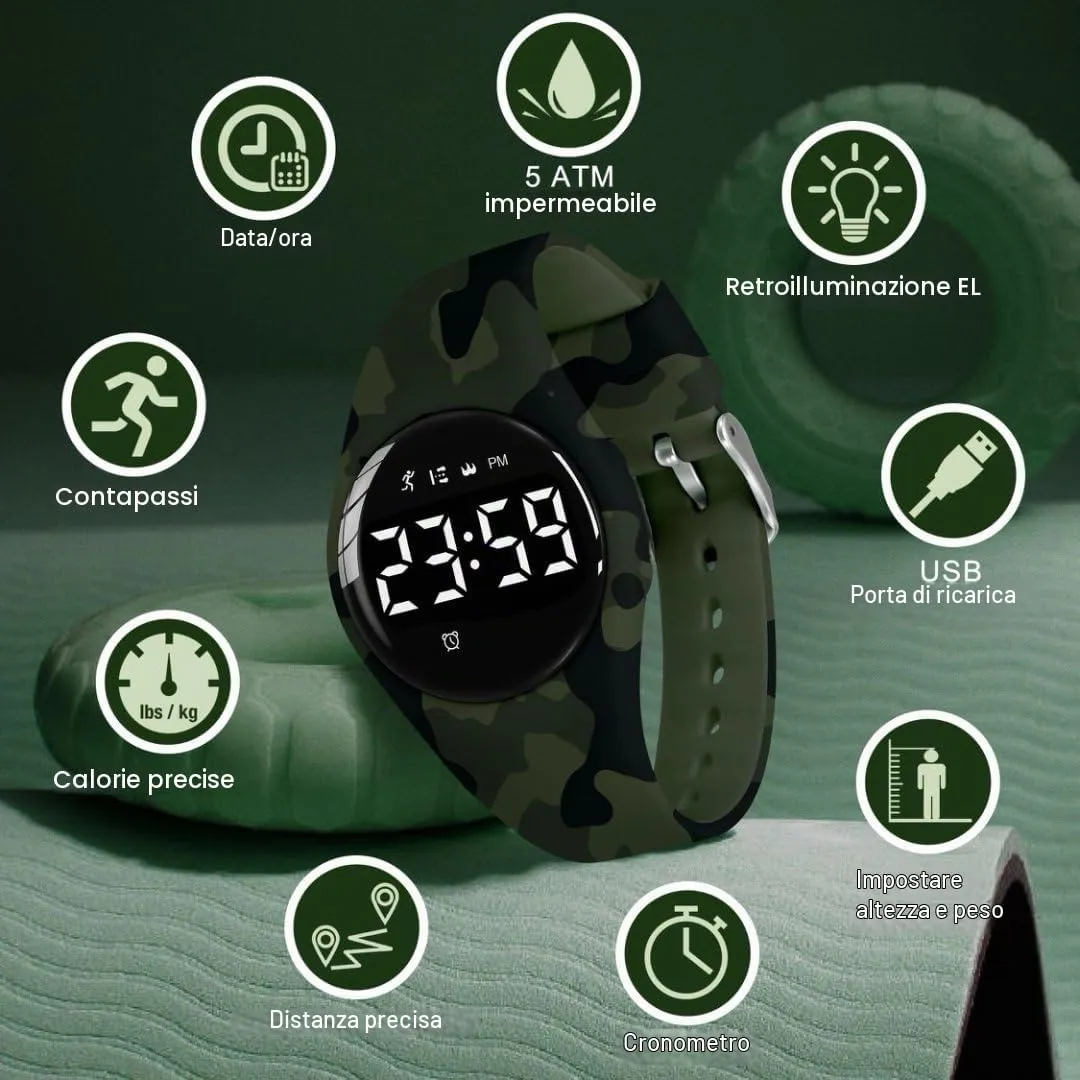 BEN NEVIS Orologio da Polso Sportivo Digitale per Bambini T6F con Sveglia, Calorie e Contapassi - immagine 3