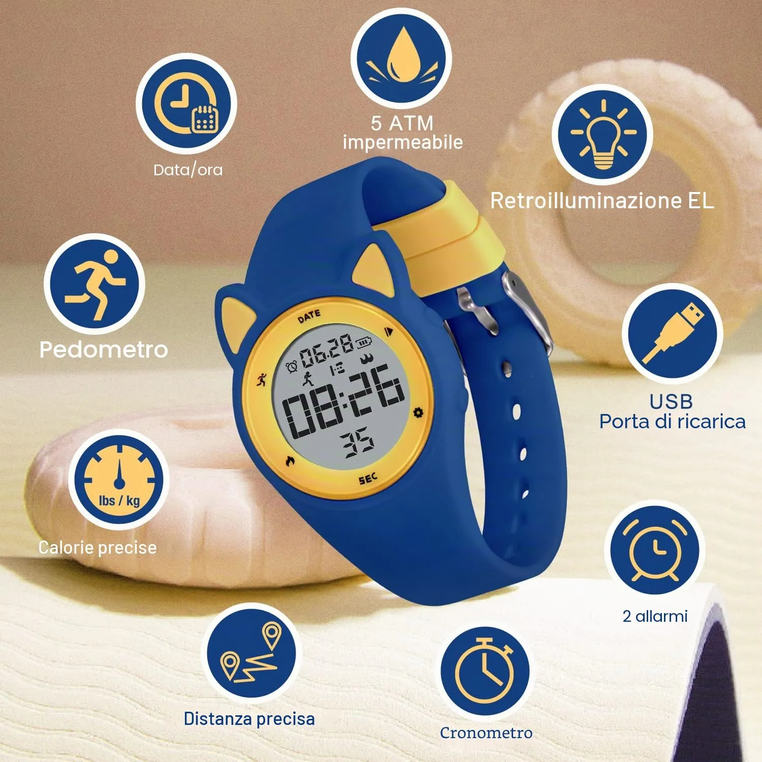 BEN NEVIS Orologio Digitale Sportivo per Bambini con Sveglia, Calorie e Contapassi - immagine 3