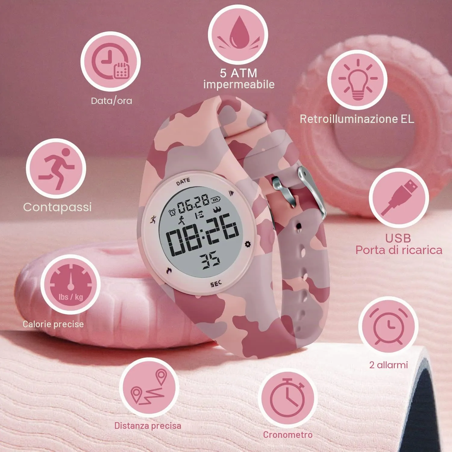 BEN NEVIS Orologio da Polso Sportivo Digitale per Bambini con Sveglia, Calorie e Contapassi - immagine 3