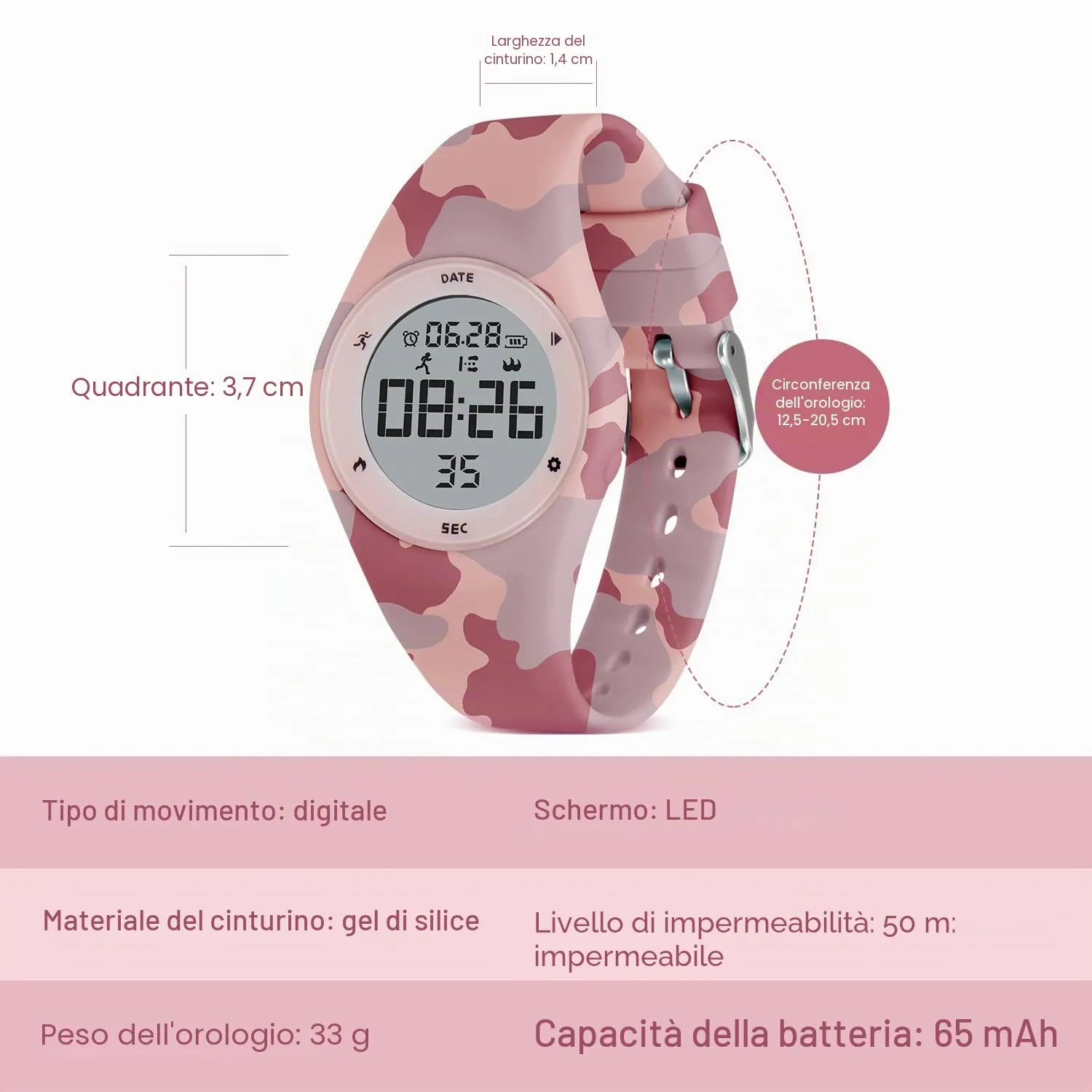 BEN NEVIS Orologio da Polso Sportivo Digitale per Bambini con Sveglia, Calorie e Contapassi - immagine 6
