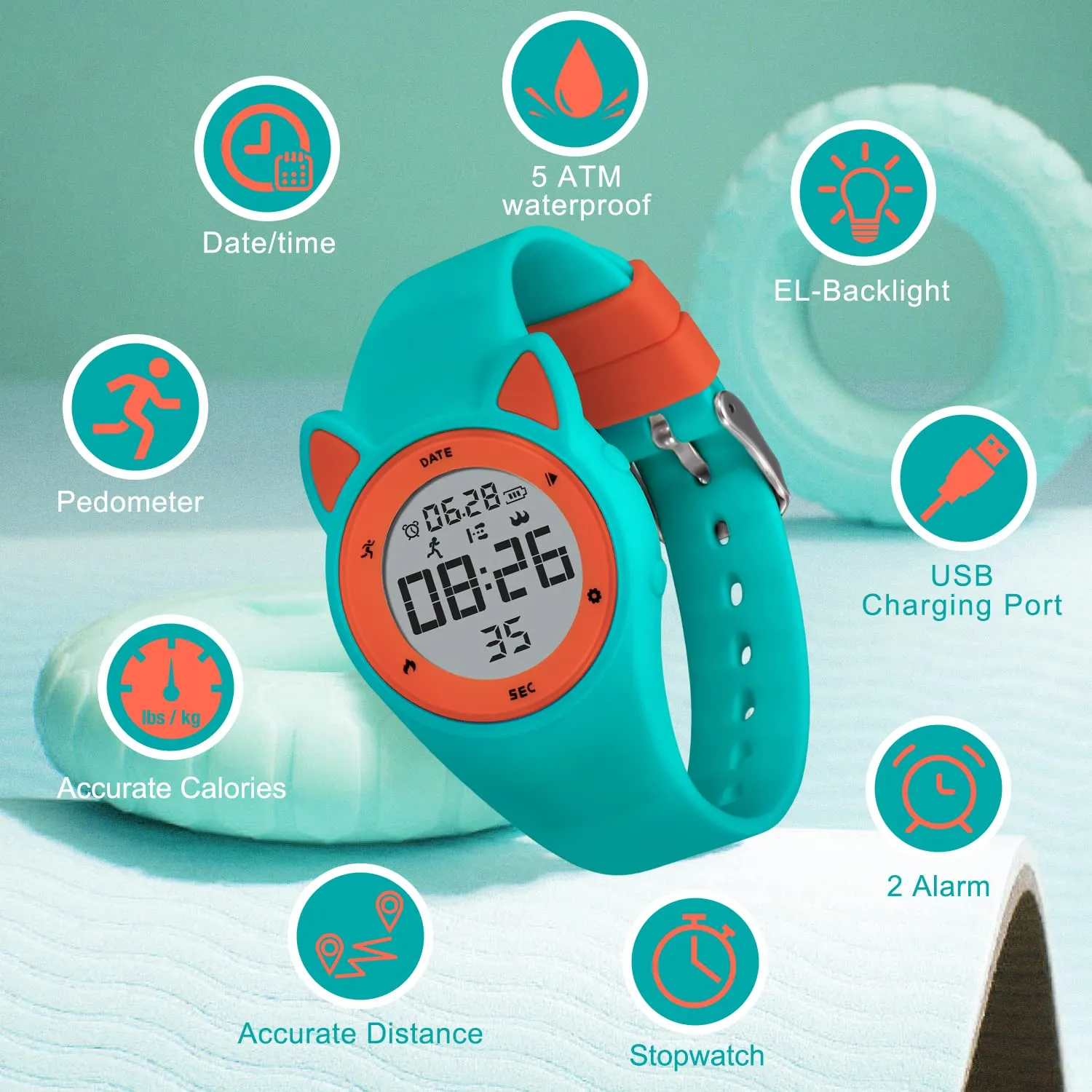 Ben Nevis Orologio Sportivo Digitale per Bambini con Sveglia, Calorie e Contapassi - immagine 3