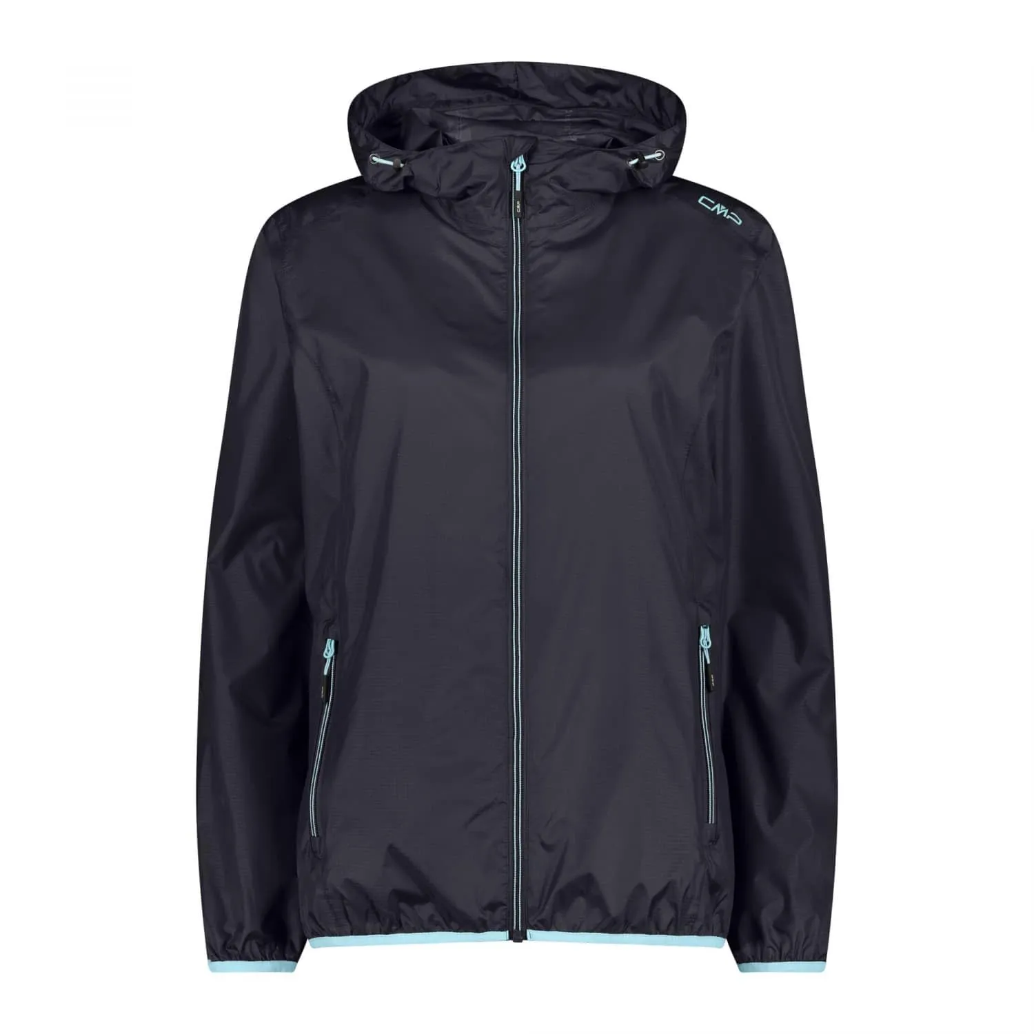 CMP Giacca Donna con Cappuccio Antipioggia, Antracite-Acqua, XXS - immagine 1