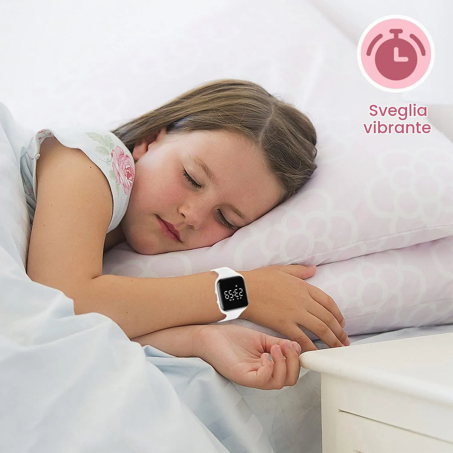 Ben Nevis Orologio da Polso Sportivo Digitale per Bambini con Sveglia, Calorie e Contapassi, Bianco T15E - immagine 2
