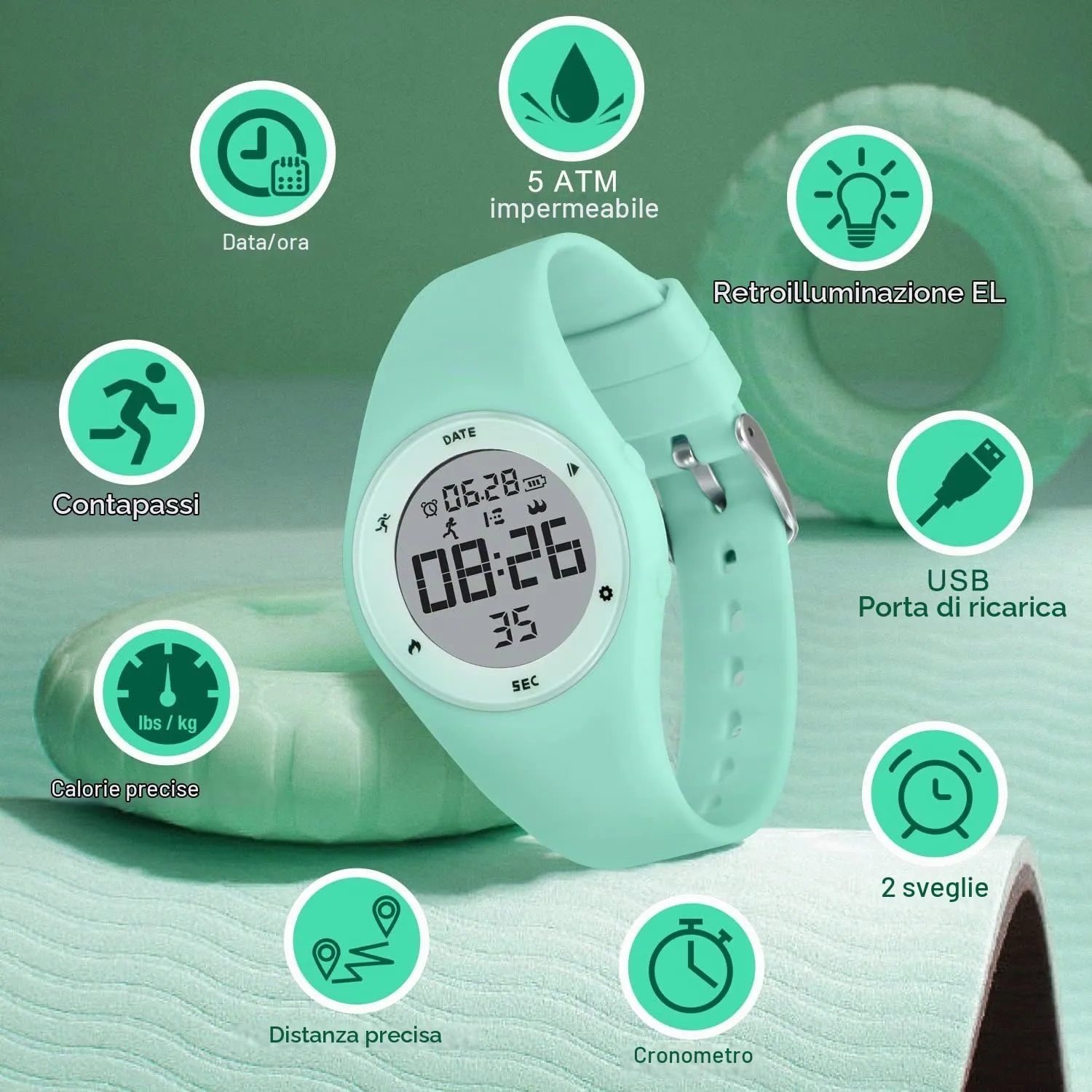 BEN NEVIS Orologio Sportivo Digitale per Bambini con Sveglia, Calorie e Contapassi - immagine 3
