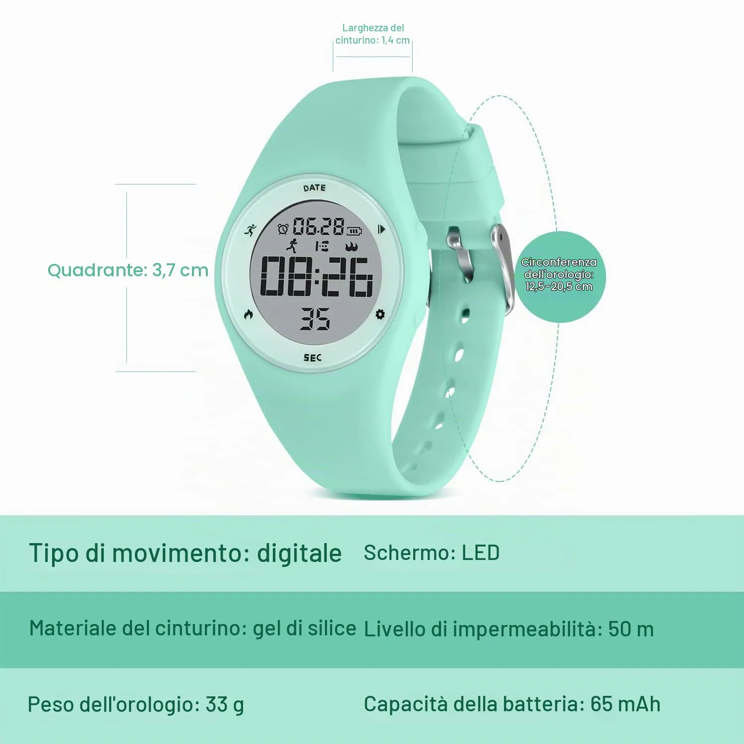 BEN NEVIS Orologio Sportivo Digitale per Bambini con Sveglia, Calorie e Contapassi - immagine 6