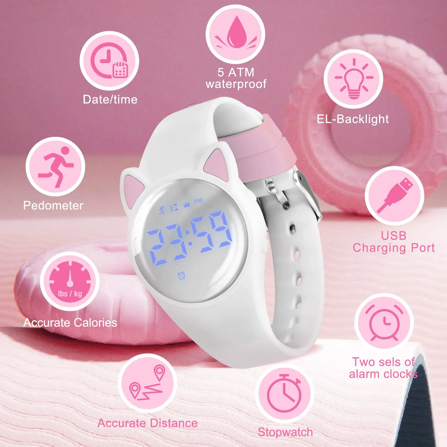 Ben Nevis T666F Orologio Digitale Fitness Tracker per Bambini e Ragazzi, Impermeabile e Ricaricabile - immagine 3