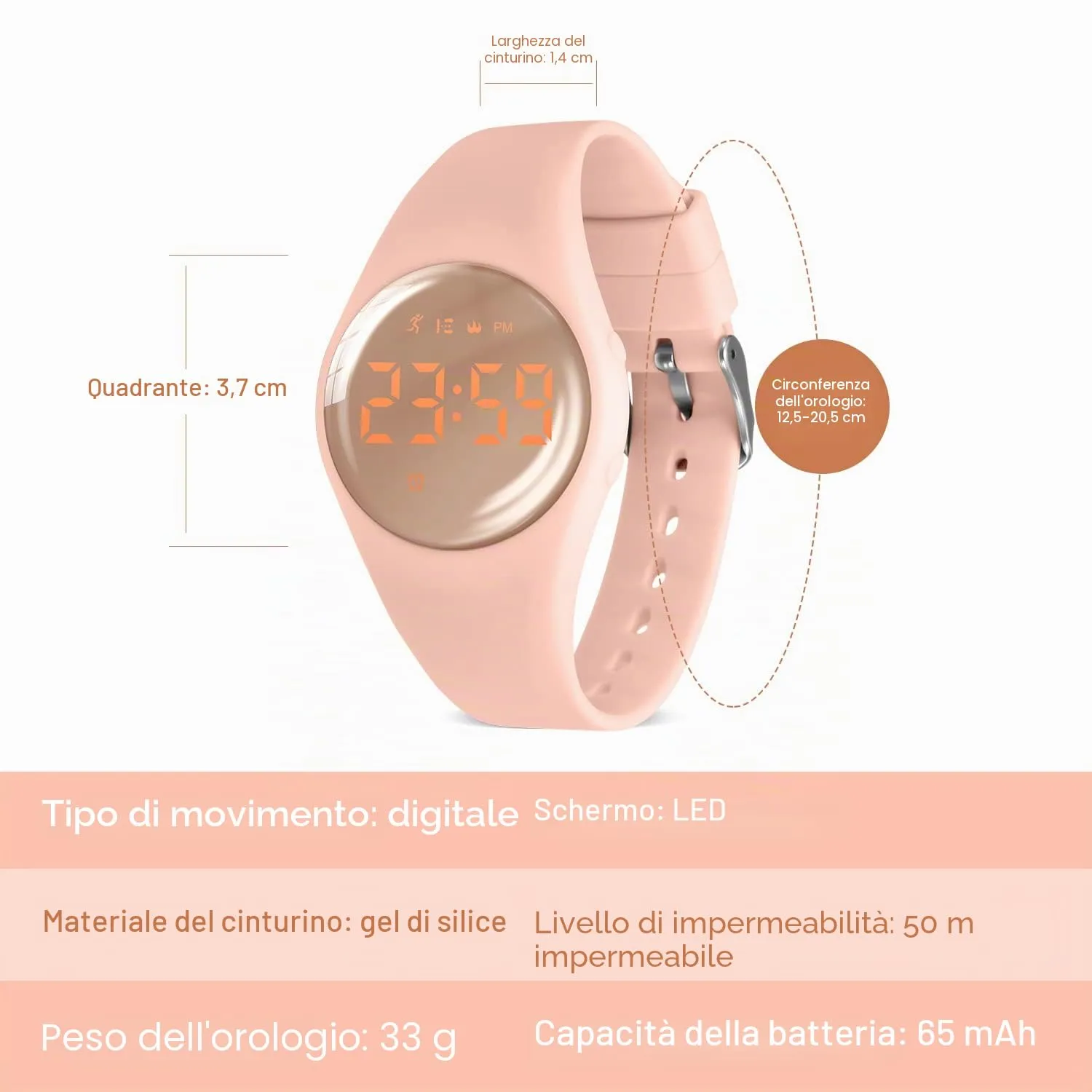 BEN NEVIS T666F Orologio Digitale Fitness Tracker per Bambini e Ragazzi, Impermeabile, Ricaricabile - immagine 6