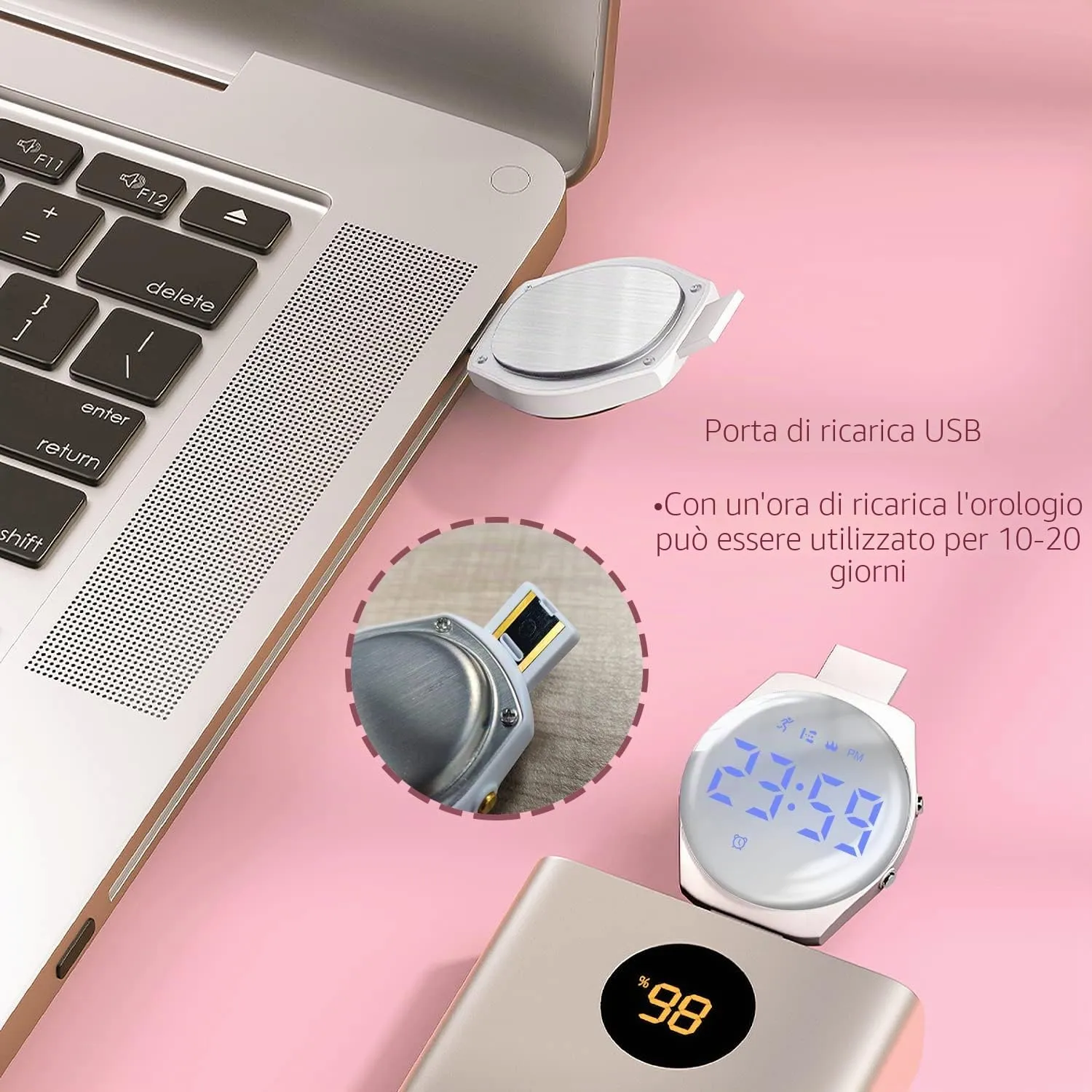 BEN NEVIS T666F Orologio Digitale Fitness Tracker per Bambini e Ragazzi, Impermeabile, Silicone, Bianco - immagine 5