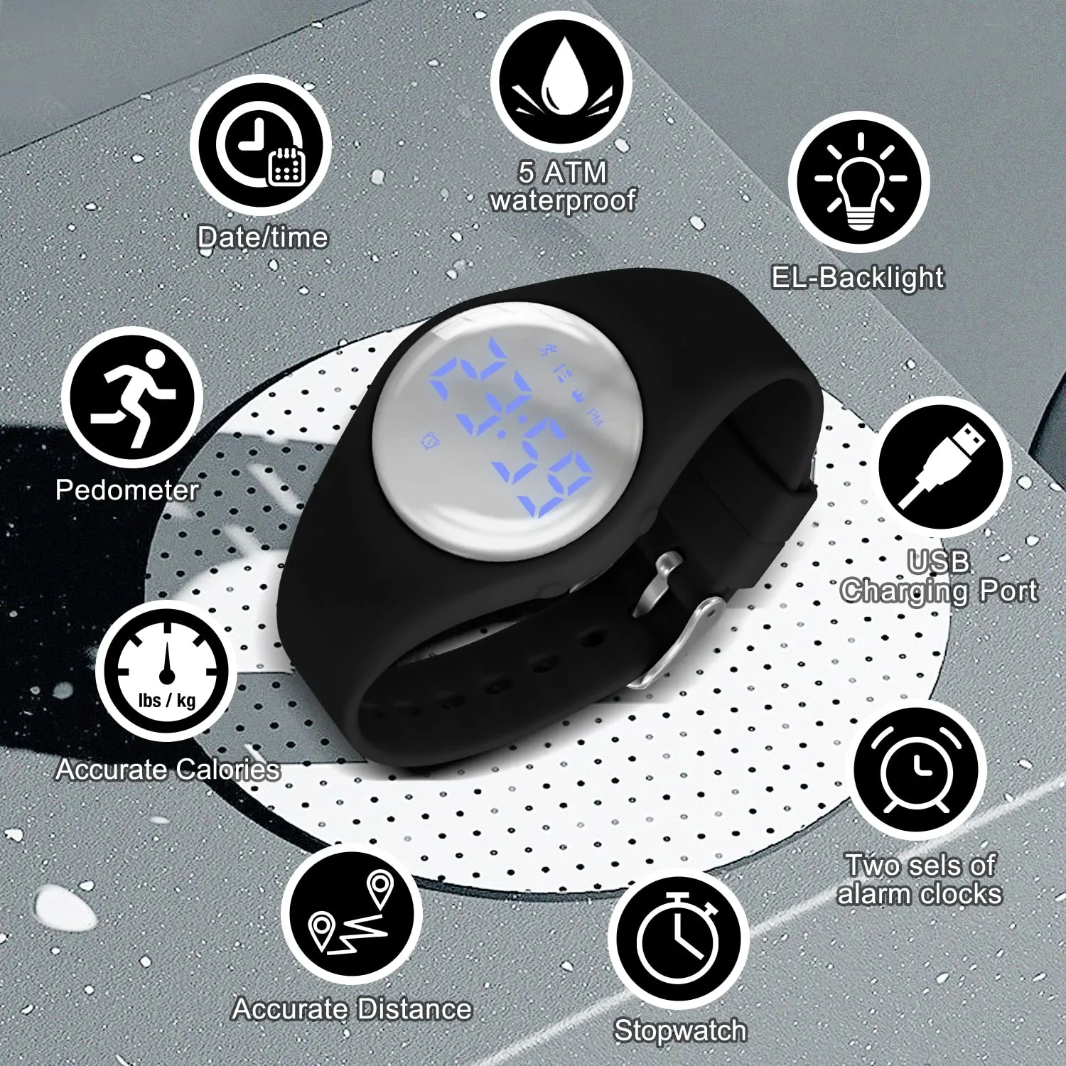 BEN NEVIS T66A Orologio Digitale Fitness Tracker per Bambini e Ragazzi, Impermeabile e Ricaricabile - immagine 3