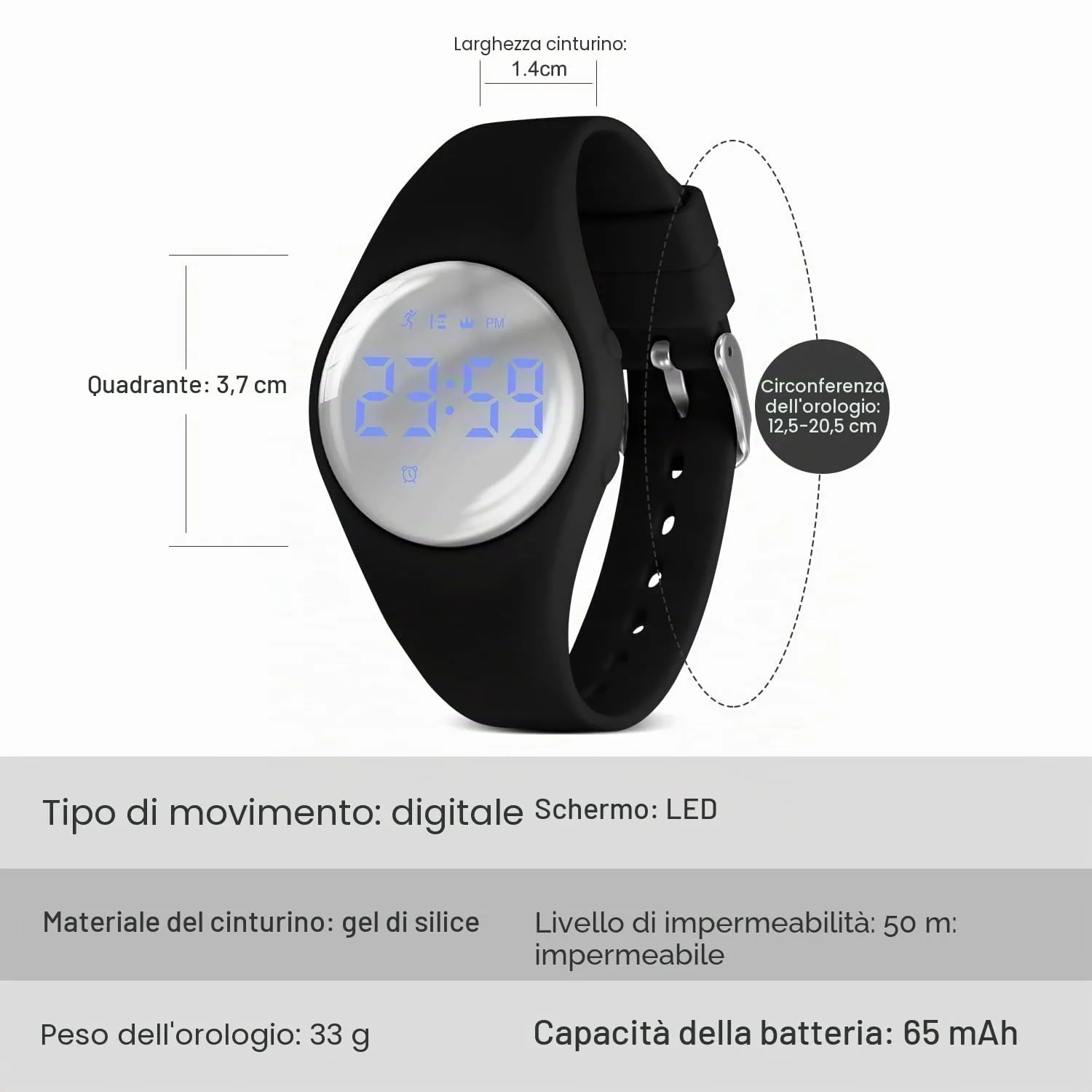 BEN NEVIS T66A Orologio Digitale Fitness Tracker per Bambini e Ragazzi, Impermeabile e Ricaricabile - immagine 6