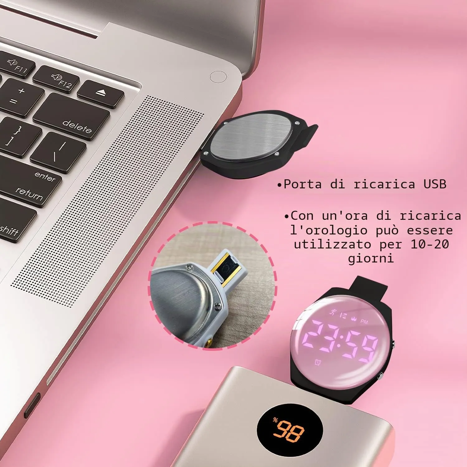 BEN NEVIS T66A Orologio Digitale Fitness Tracker per Bambini e Ragazzi, Impermeabile, Ricaricabile, in Silicone - immagine 5