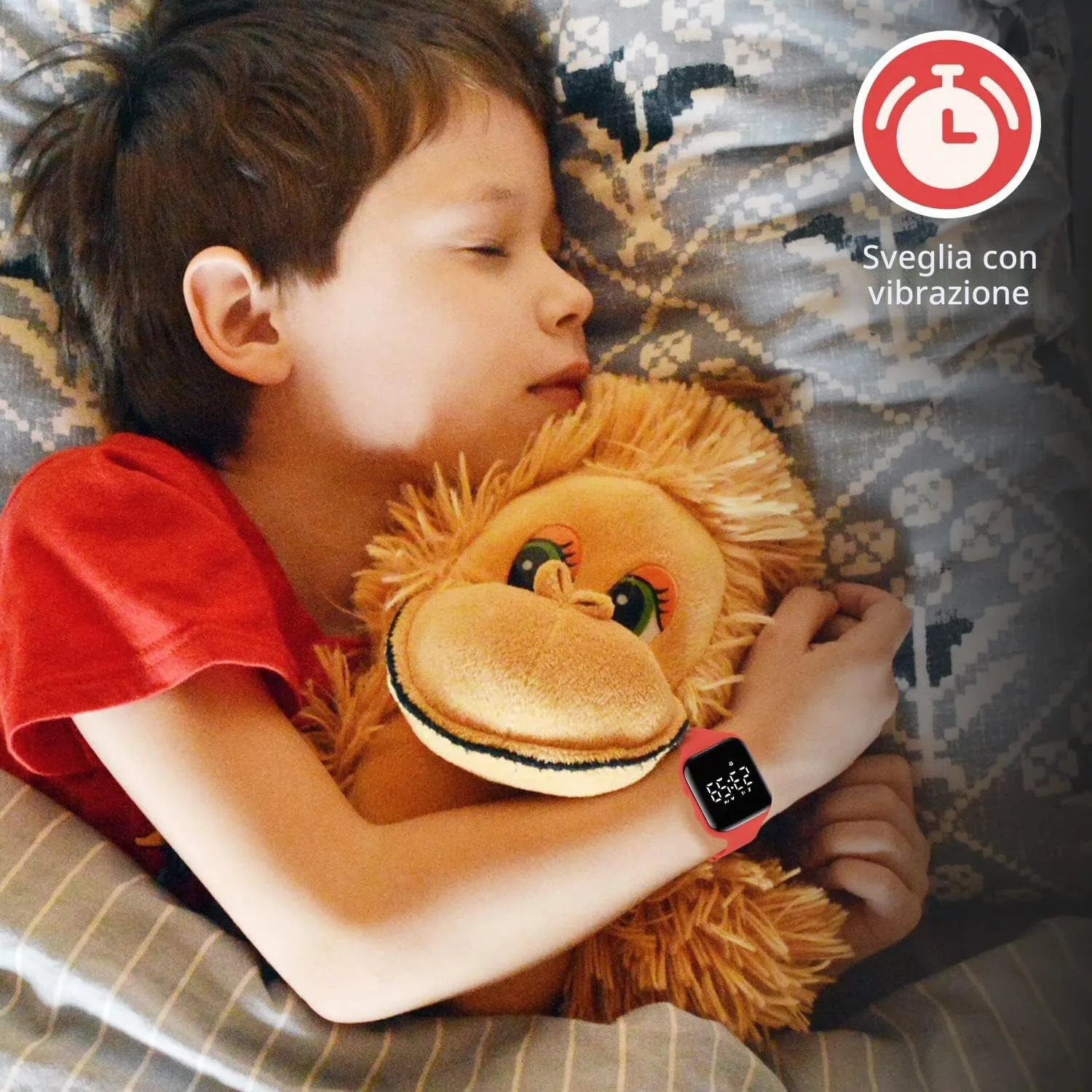 Ben Nevis T115E Orologio Digitale Fitness Tracker per Bambini e Ragazzi, Impermeabile, Rosso - immagine 2