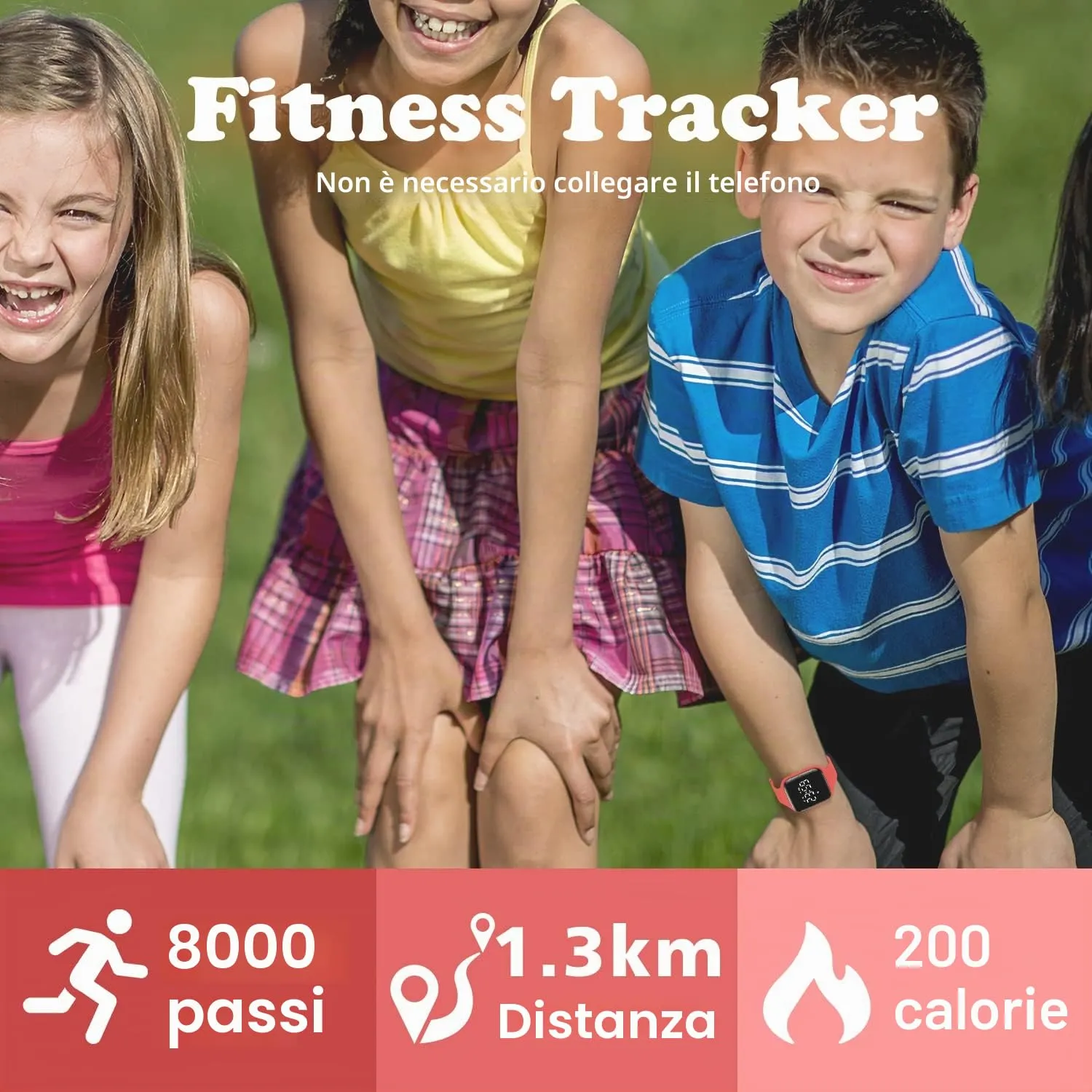 Ben Nevis T115E Orologio Digitale Fitness Tracker per Bambini e Ragazzi, Impermeabile, Rosso - immagine 4