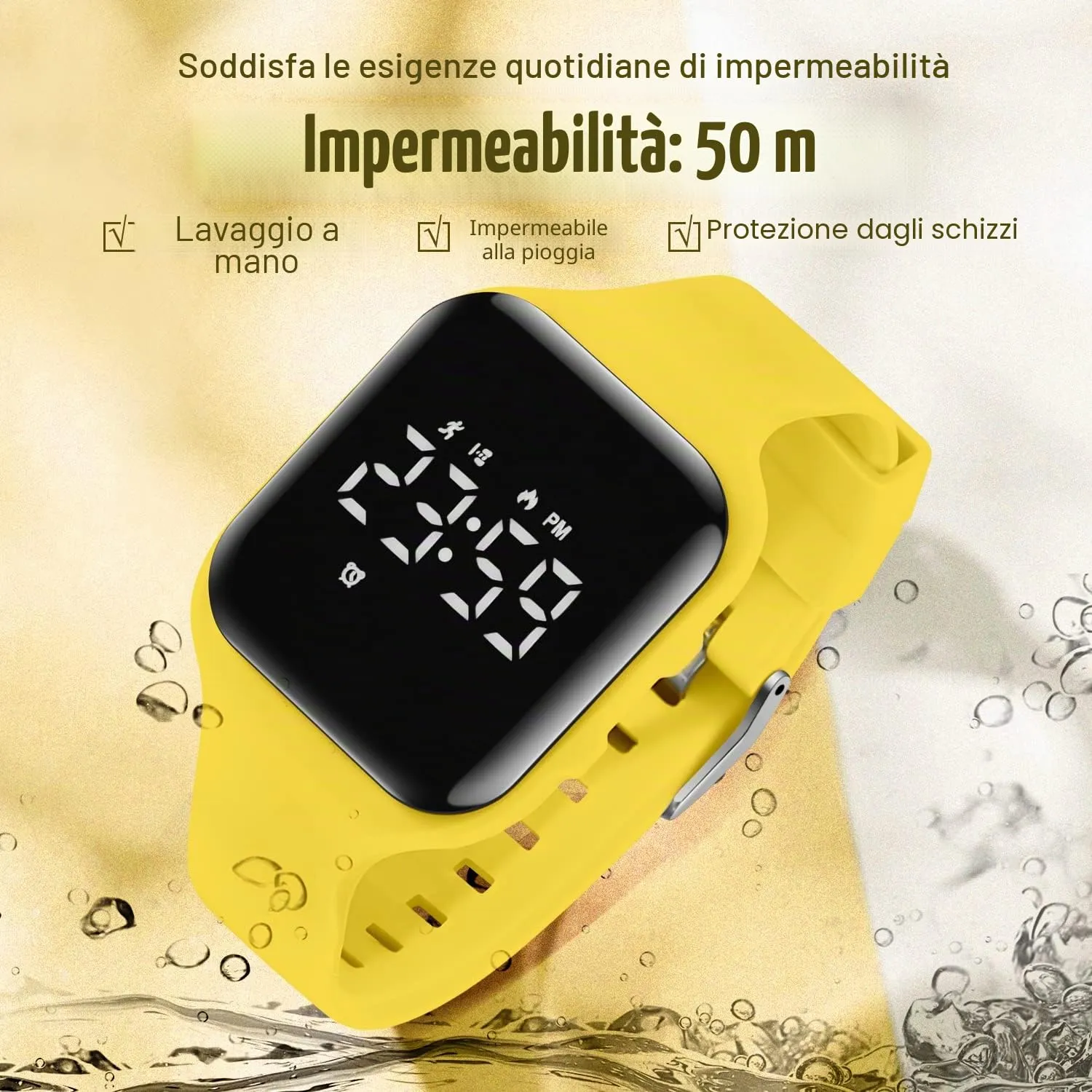 BEN NEVIS T115E Orologio Digitale Fitness Tracker per Bambini e Ragazzi, Impermeabile, Giallo - immagine 7