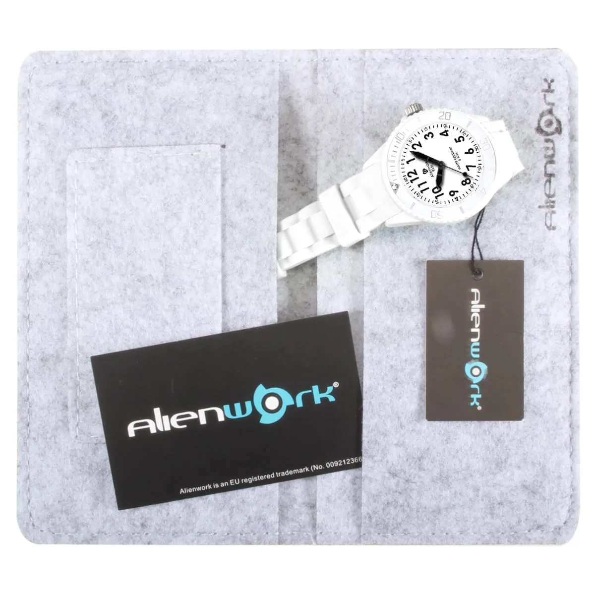 Alienwork Orologio di Apprendimento per Bambini, Bracciale in Silicone Bianco e Nero, Quadrante Luminoso - immagine 7