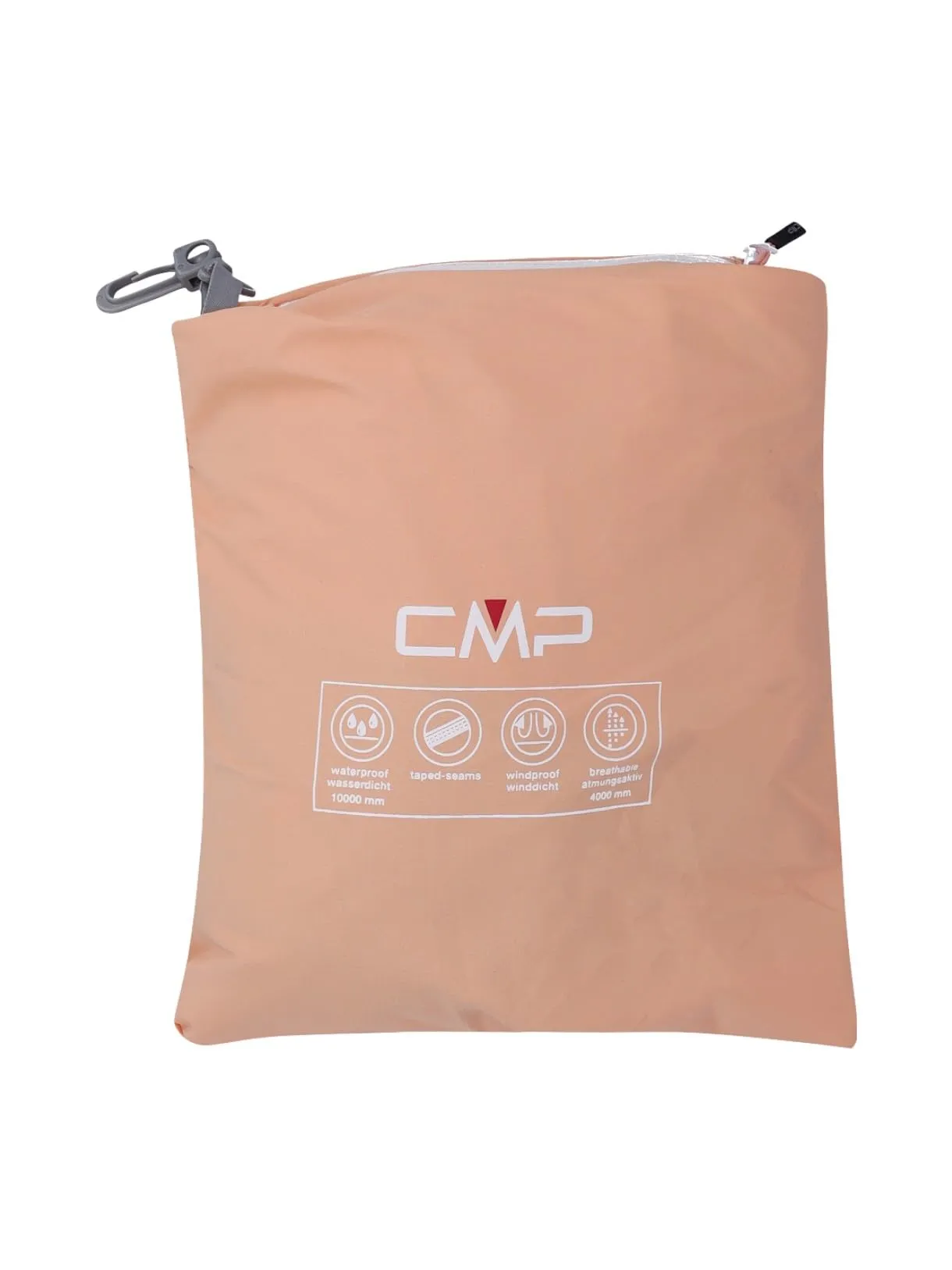 CMP Giacca Antipioggia Packpocket da Donna, Salmone, XXL - immagine 6