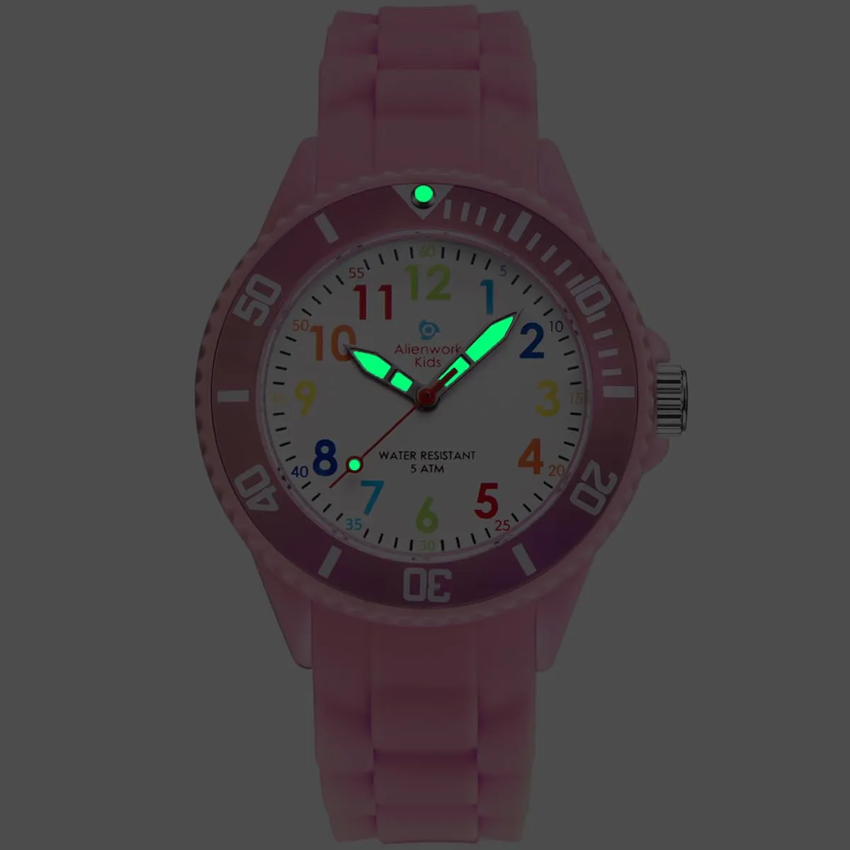 Alienwork Orologio di Apprendimento per Bambini, Bracciale in Silicone Pink Multicolore, Impermeabile 5 ATM - immagine 6