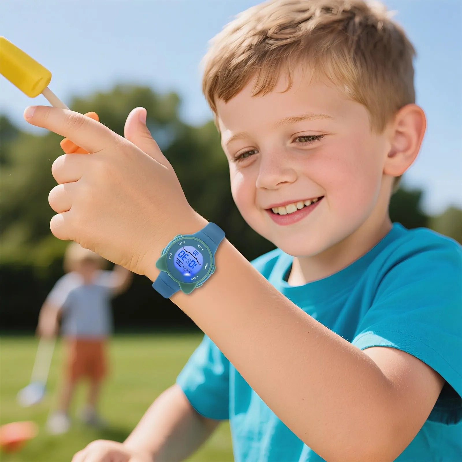 DTKID Orologio Digitale Bambini LED 7 Colori, Sveglia, Timer, Impermeabile - immagine 4