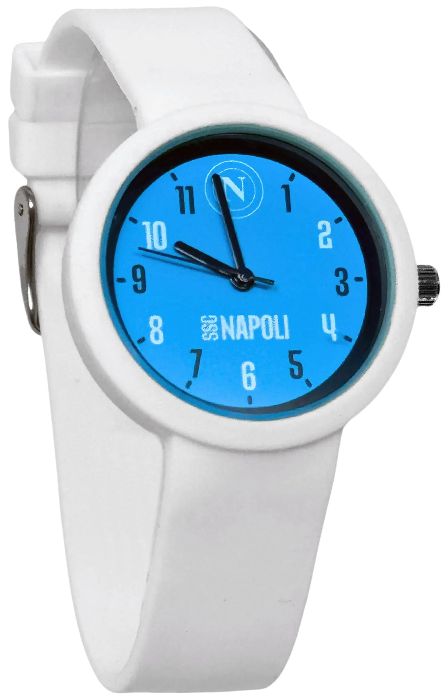 Clondo Orologio da Polso Analogico Bambini Napoli, Cassa 33mm, Cinturino Silicone, Bianco - immagine 5