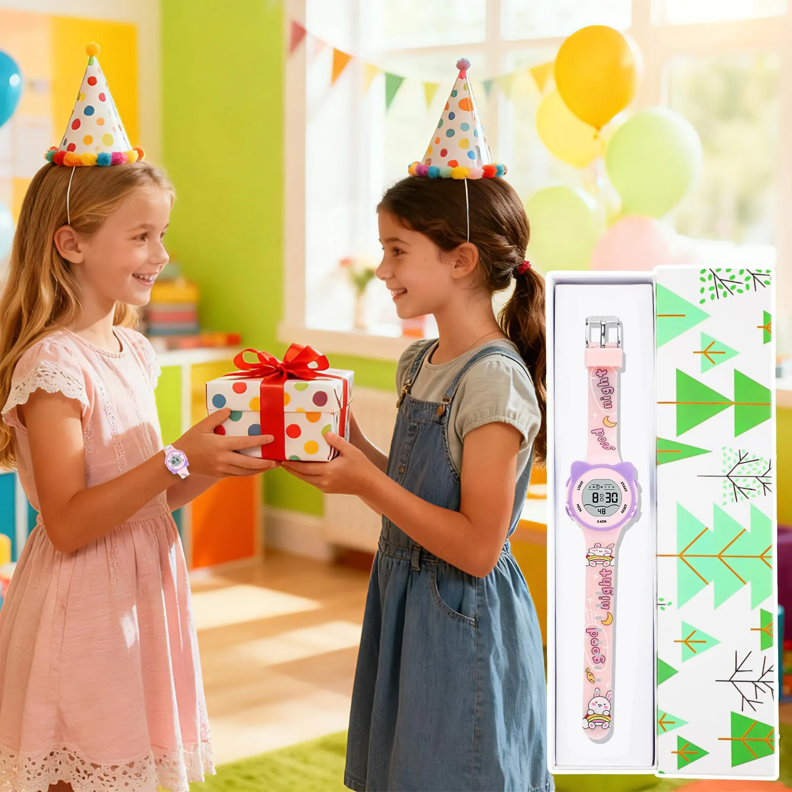 DTKID Orologio Digitale per Bambini LED 7 Colori, Sveglia, Timer, Impermeabile - immagine 6