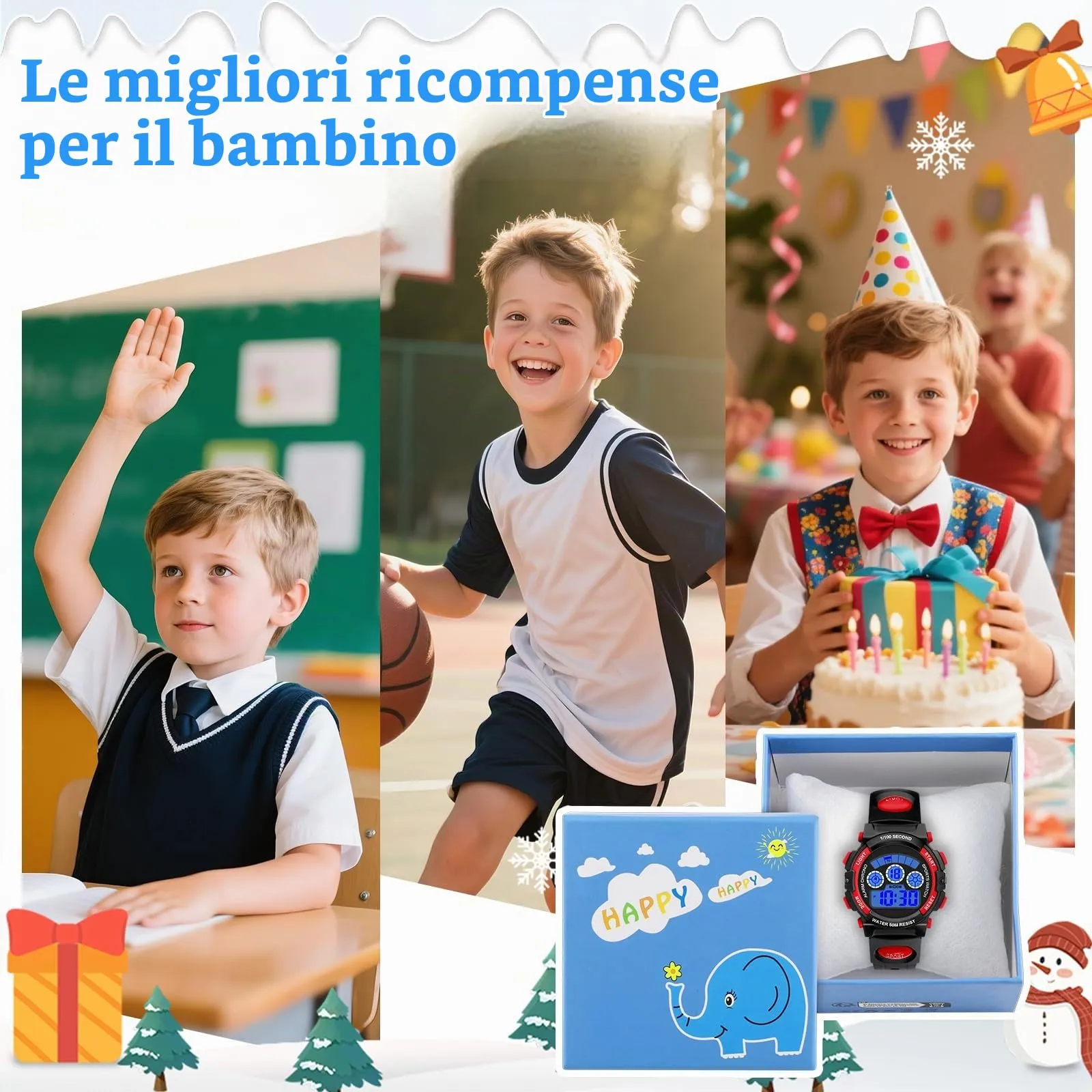 DTKID Orologio Digitale Bambini, LED 7 Colori, Sveglia, Timer, 5ATM Sport - immagine 7