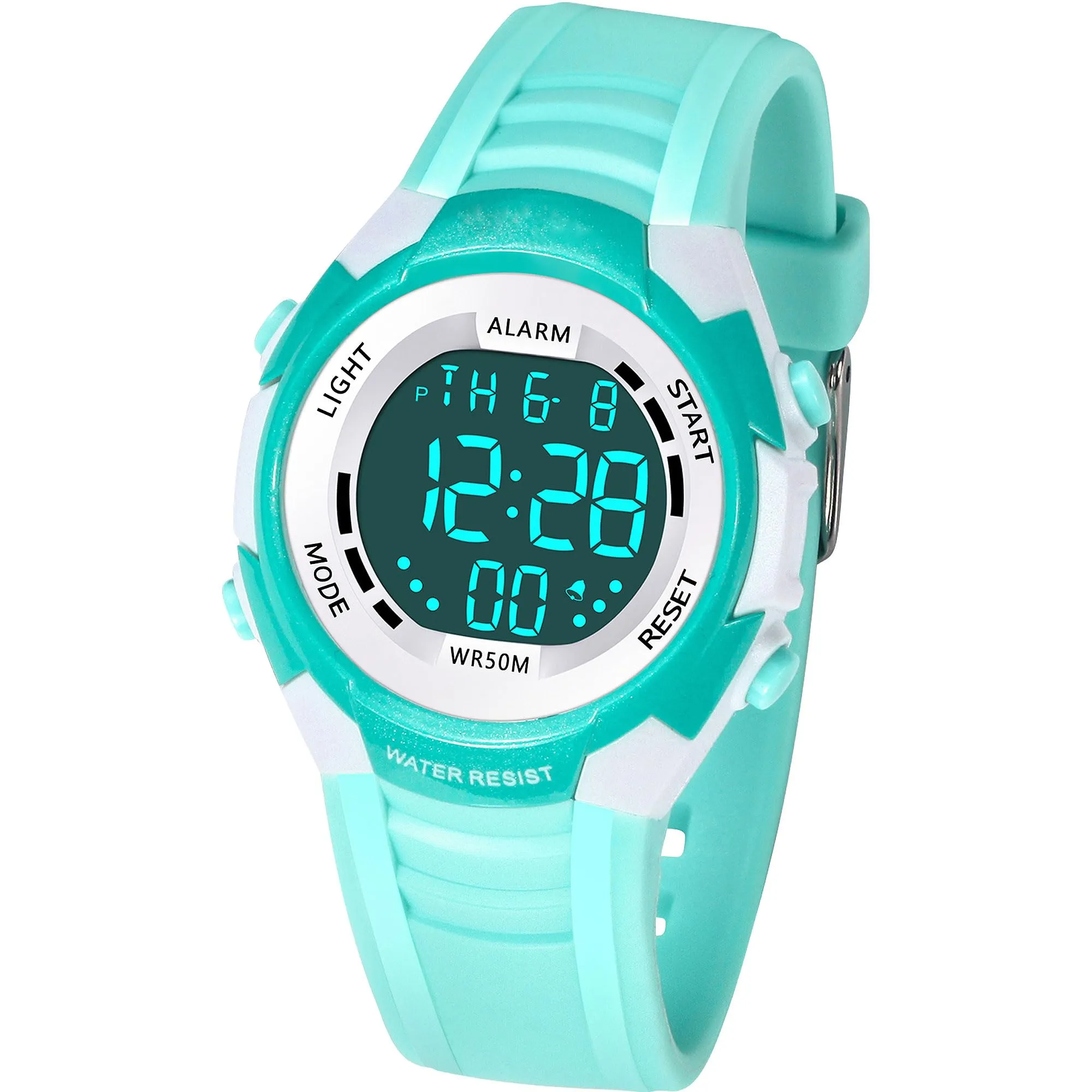 DTKID Orologio Digitale Bambini LED 7 Colori, Sveglia, Timer, Impermeabile 5 ATM - immagine 1
