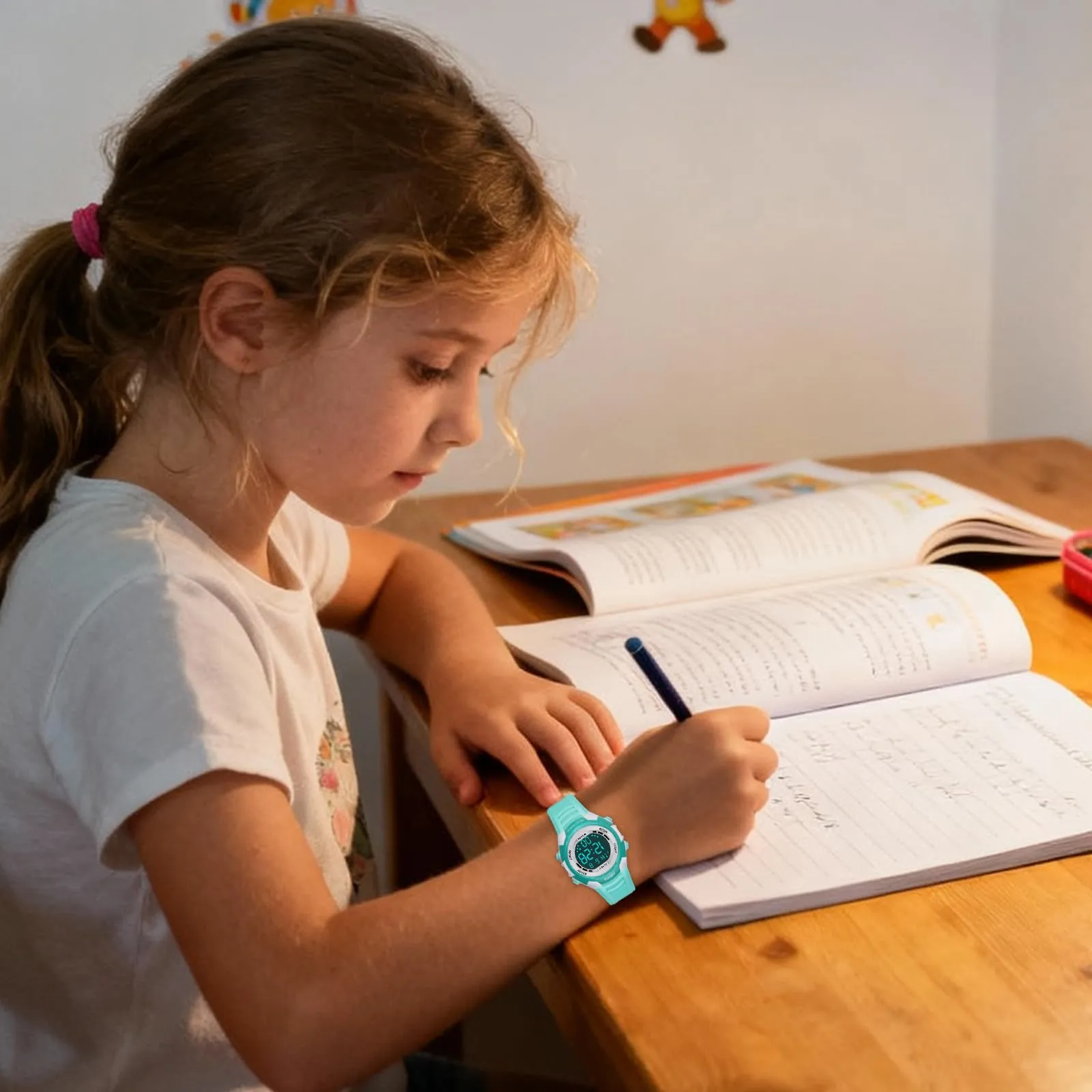 DTKID Orologio Digitale Bambini LED 7 Colori, Sveglia, Timer, Impermeabile 5 ATM - immagine 5