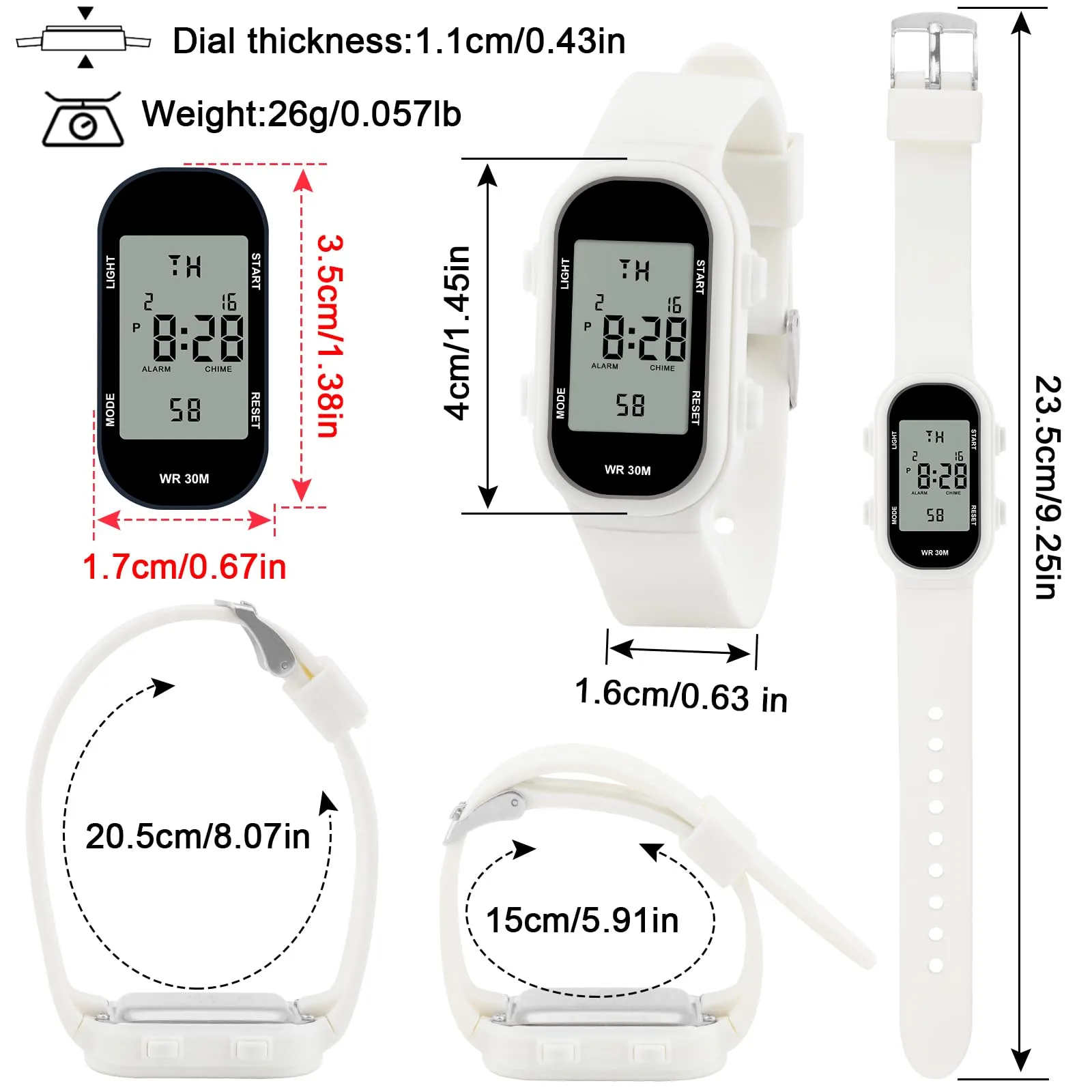 DTKID Orologio Digitale Bambini 30M con Luce, Sveglia e Cronometro Sport - immagine 6