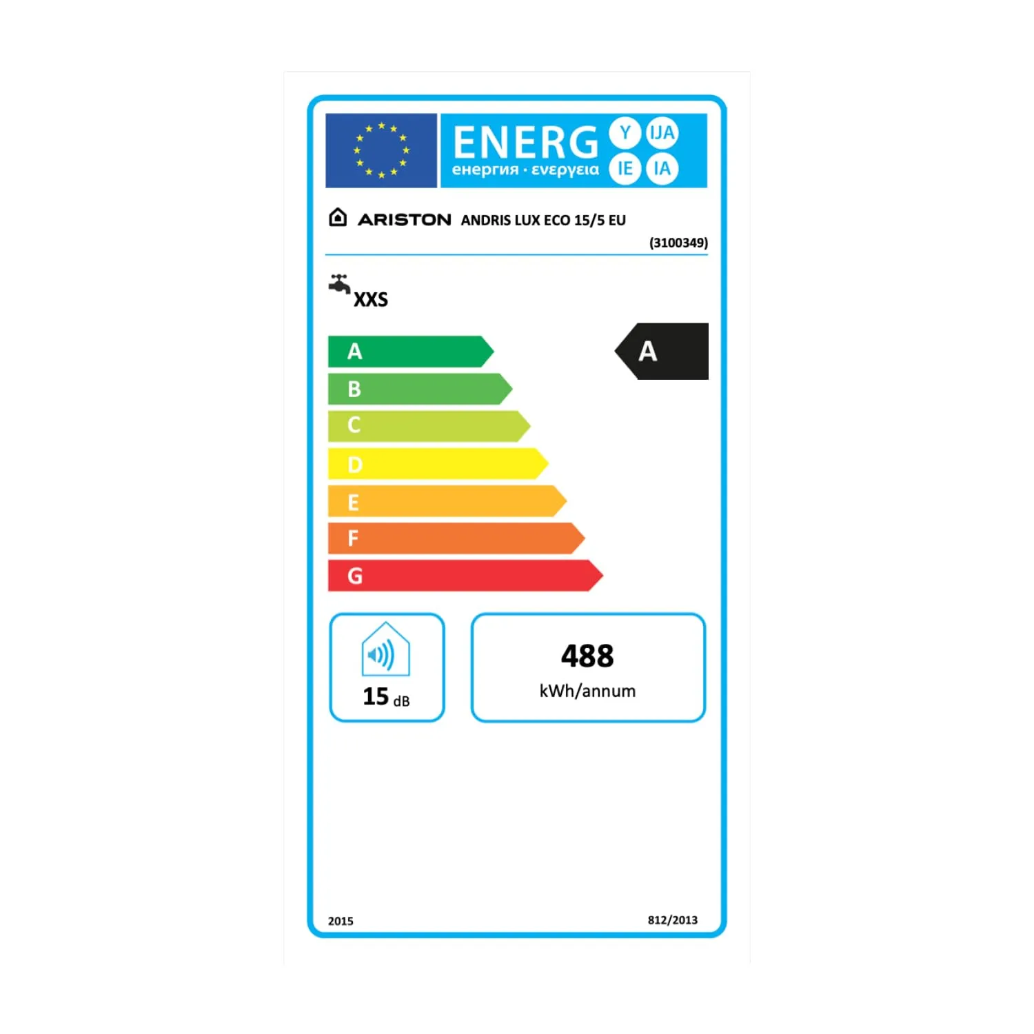 Ariston Andris Lux Eco 15/5 EU Scaldabagno, Classe A, Bianco - immagine 6