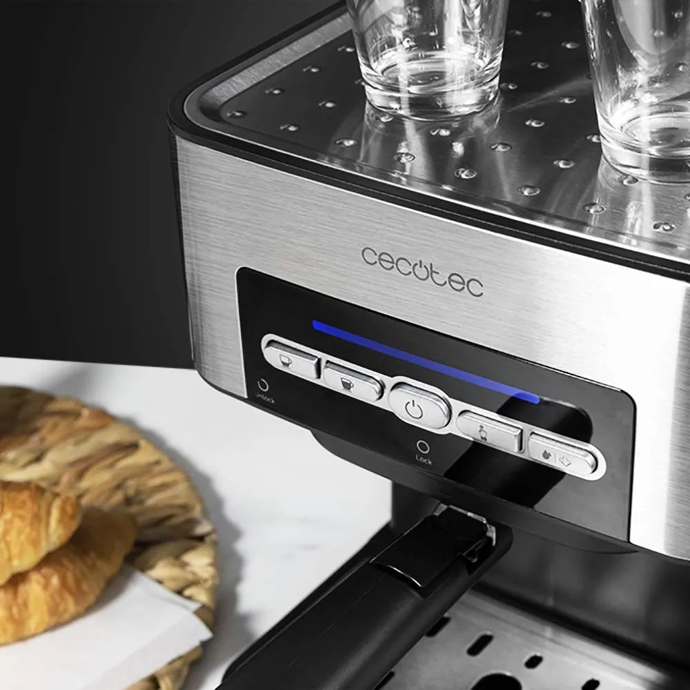 Cecotec Power Espresso 20 Matic Macchina da caffè espresso, 850 W, 20 Bar, 1,5L, Nero/Argento - immagine 5