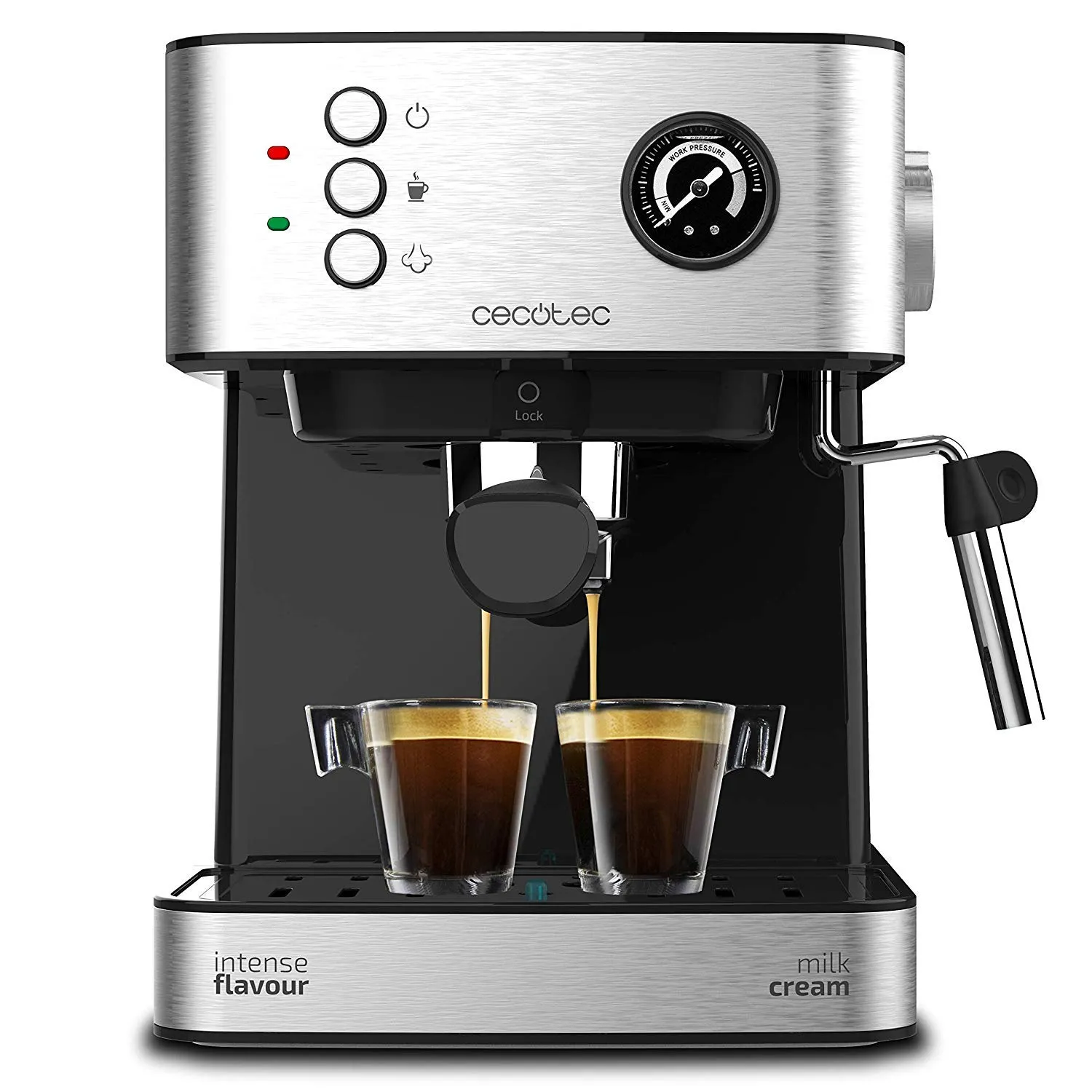 Cecotec Power Espresso 20 Professionale Macchina del caffè, 20 bar, 1,5 L, Acciaio Inossidabile, 850 W - immagine 1