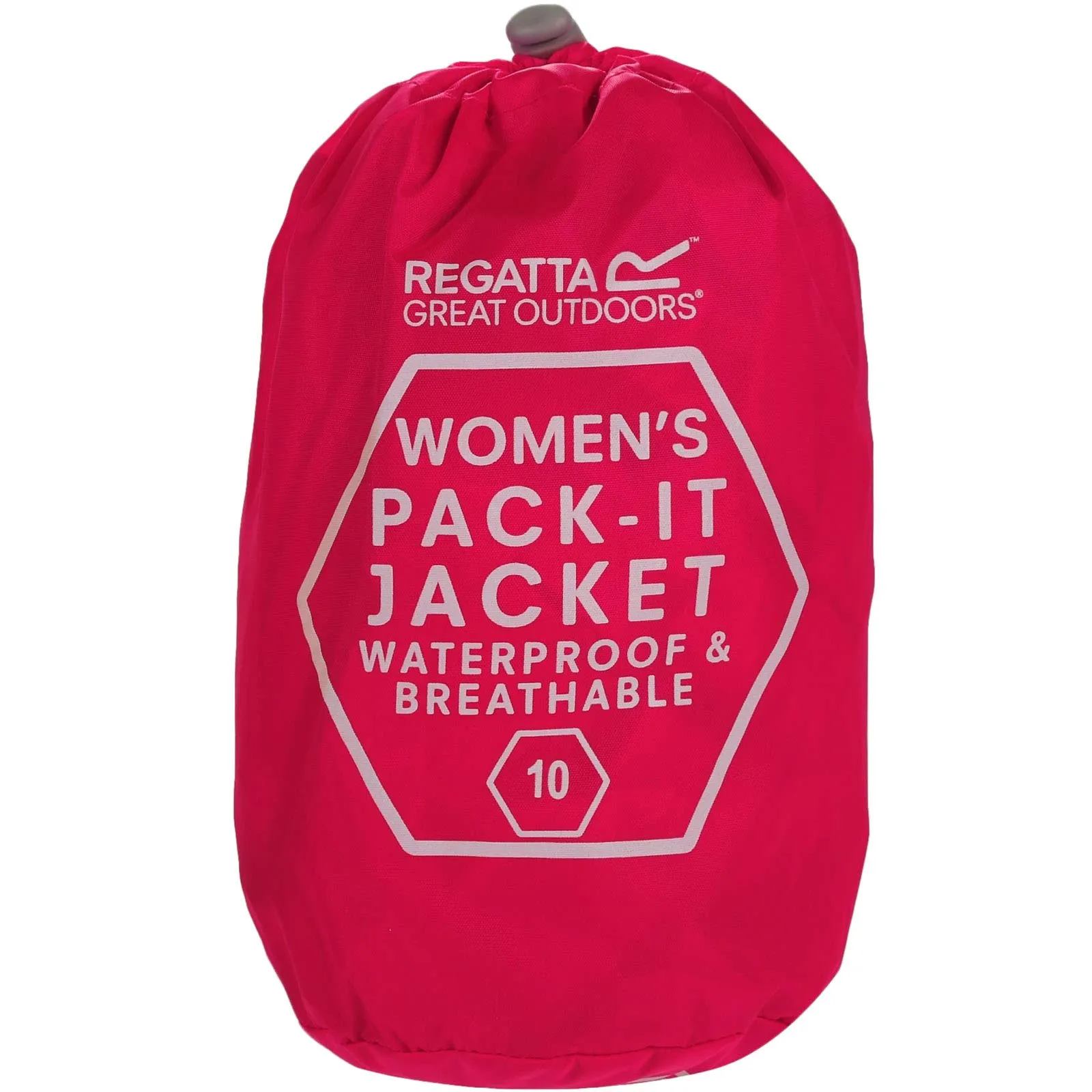 Regatta Pack-It III Waterproof Women's Jacket RWW305 Pink Size 10 - immagine 4