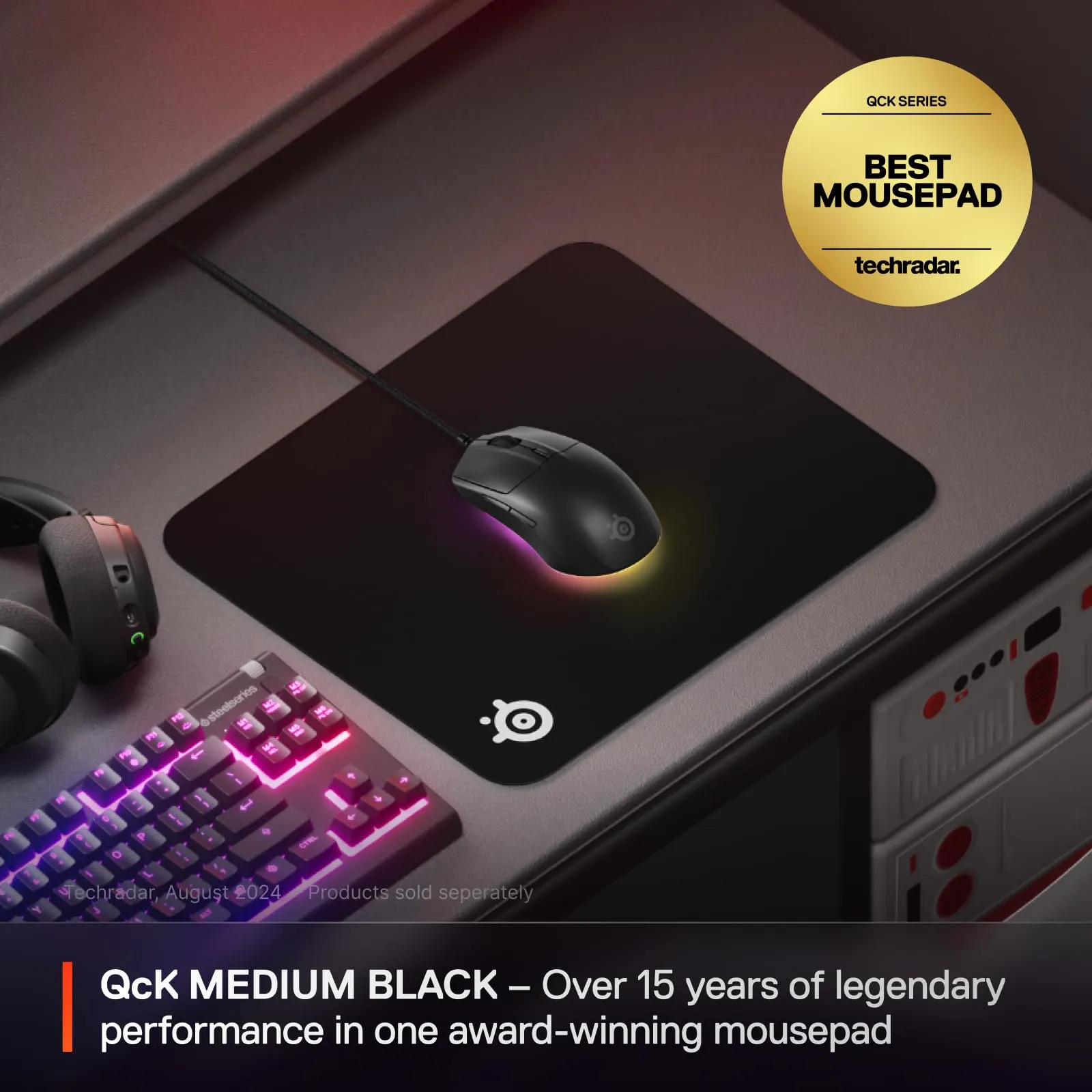 SteelSeries QcK Mouse Pad da Gioco in Tessuto, Dimensioni M (320mm x 270mm x 2mm) - immagine 2