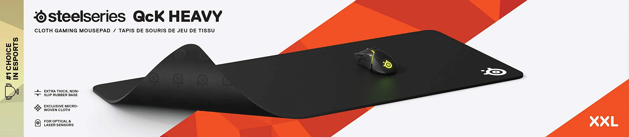 SteelSeries QcK XXL Heavy Mouse Pad, 900 x 400 mm, Nero - immagine 11