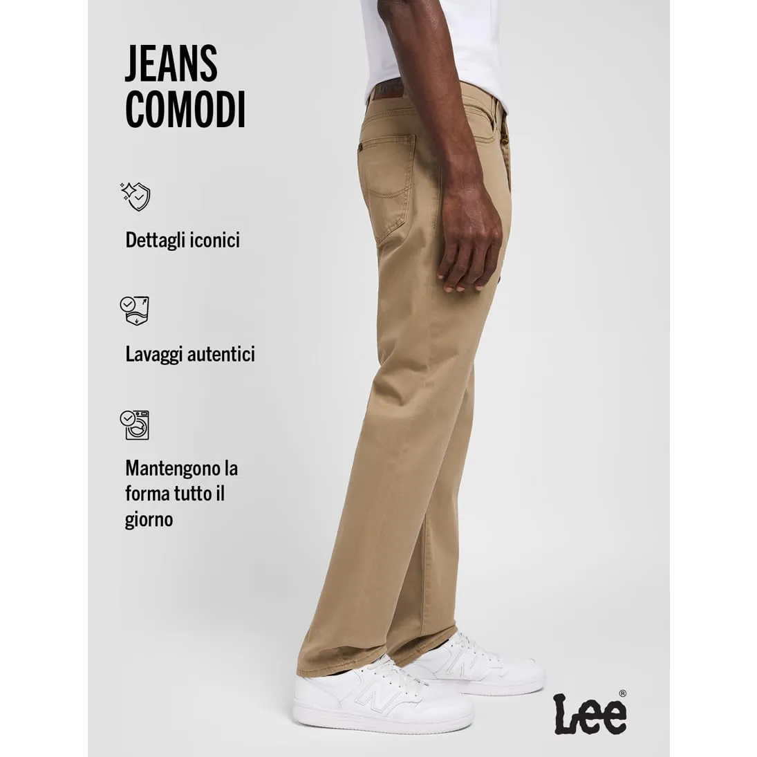 Lee Men's Regular Fit Straight Leg Extreme Motion Jeans - Cougar - immagine 5