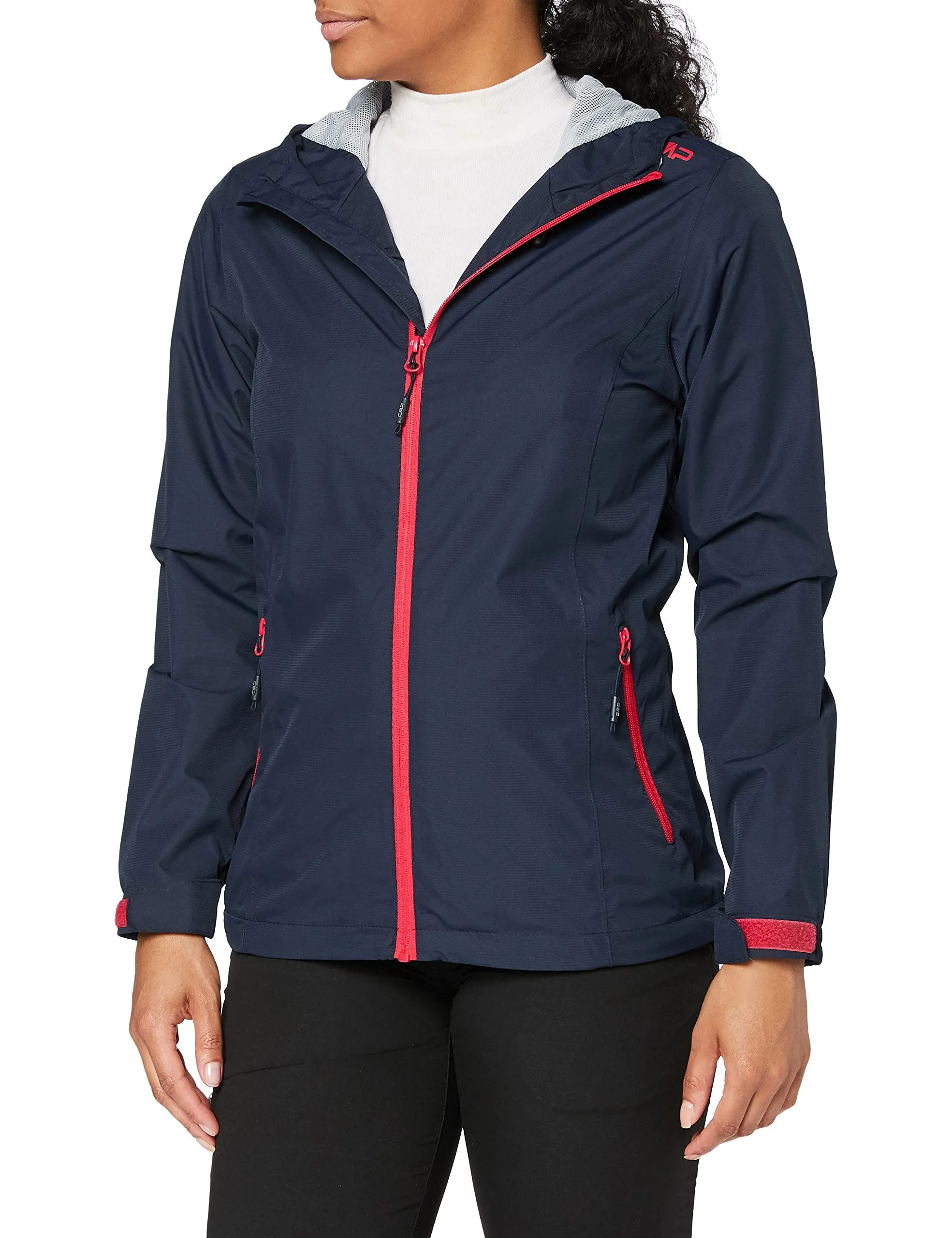 CMP Giacca Pioggia in Poliestere Antistrappo da Donna, Black Blue, M - immagine 2