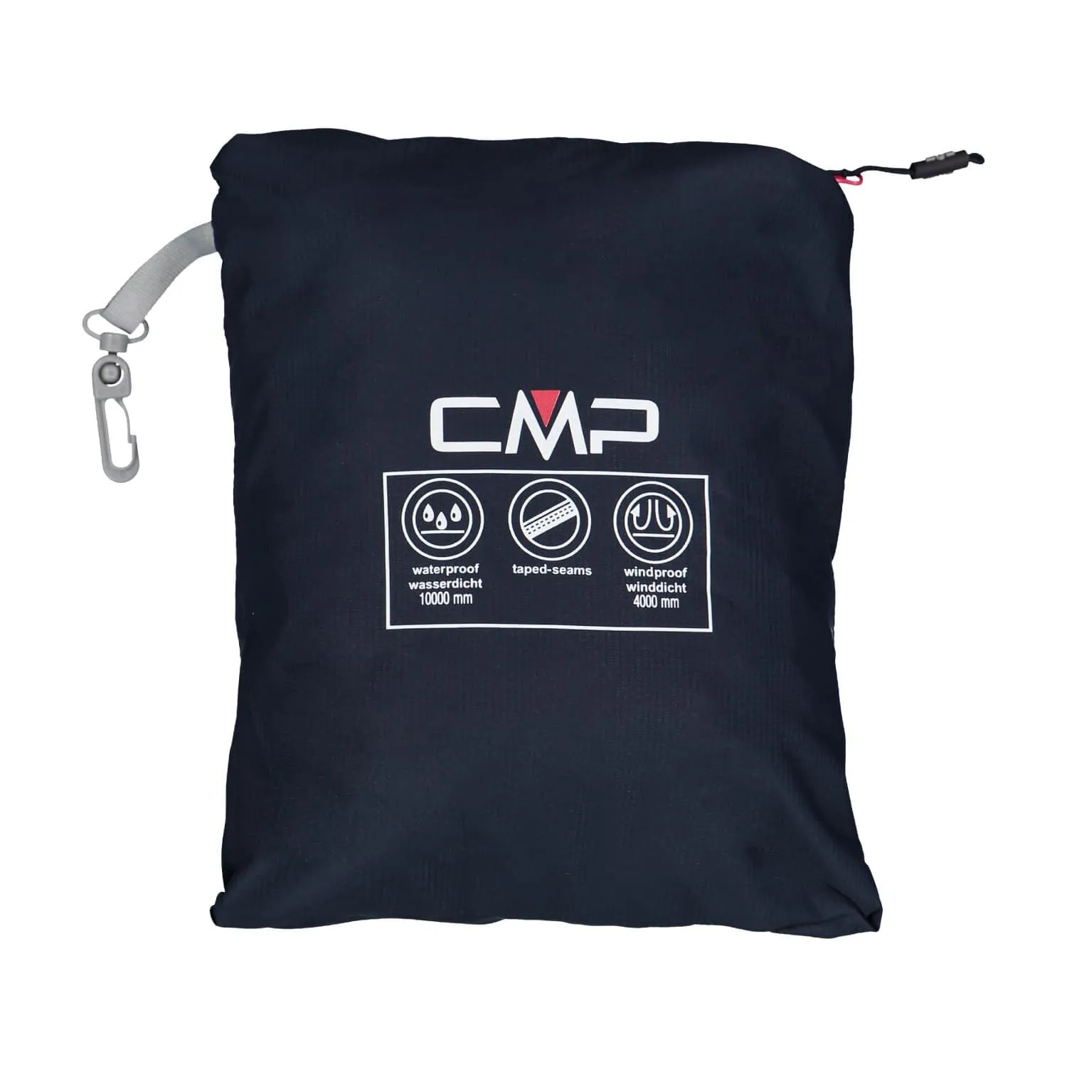 CMP Giacca Pioggia in Poliestere Antistrappo da Donna, Black Blue, M - immagine 6