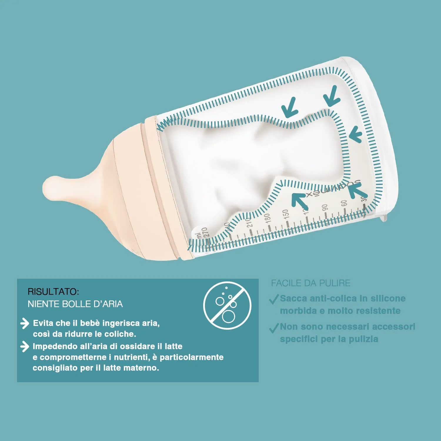 Suavinex Zero Zero Biberon Anti-Coliche, Silicone Flusso Lento, 180ml - immagine 6