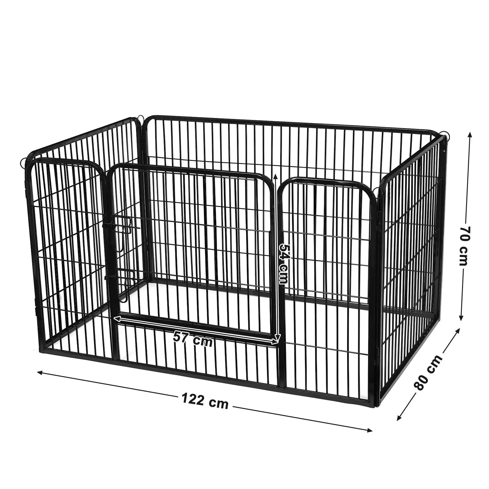 Feandrea Recinto per Animali in Metallo, 122 x 80 x 70 cm, Nero - immagine 2