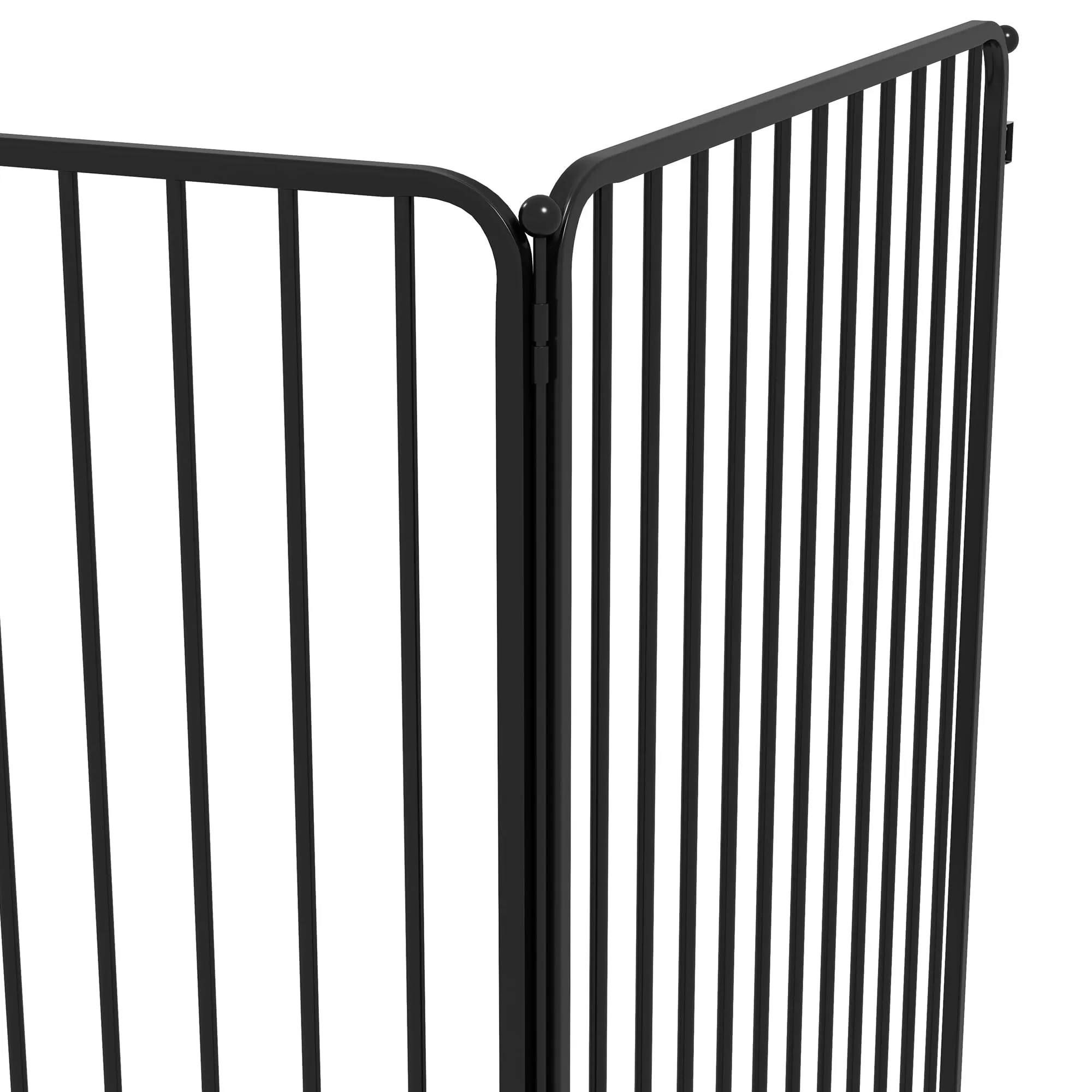 PawHut Box per Cani in Acciaio, 6 Pannelli Modulabili, 164x83x100 cm, Nero - immagine 8